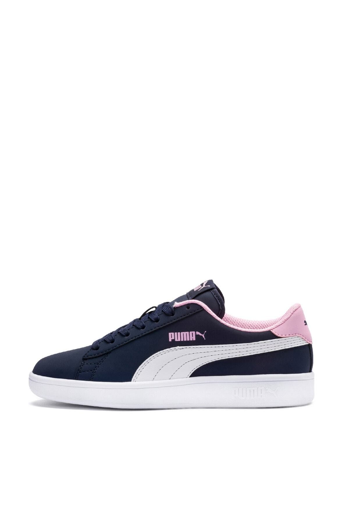 Puma Puma Puma Smash V2 Buck Jr Lacivert Beyaz Kız Çocuk Sneaker Ayakkabı 100407798