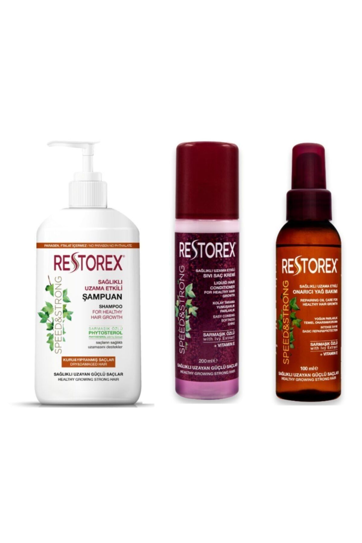 Restorex 1000 ml Onarıcı Şamp+ Sıvı Saç Kremi 200 ml+ Saç Bakım Yağı