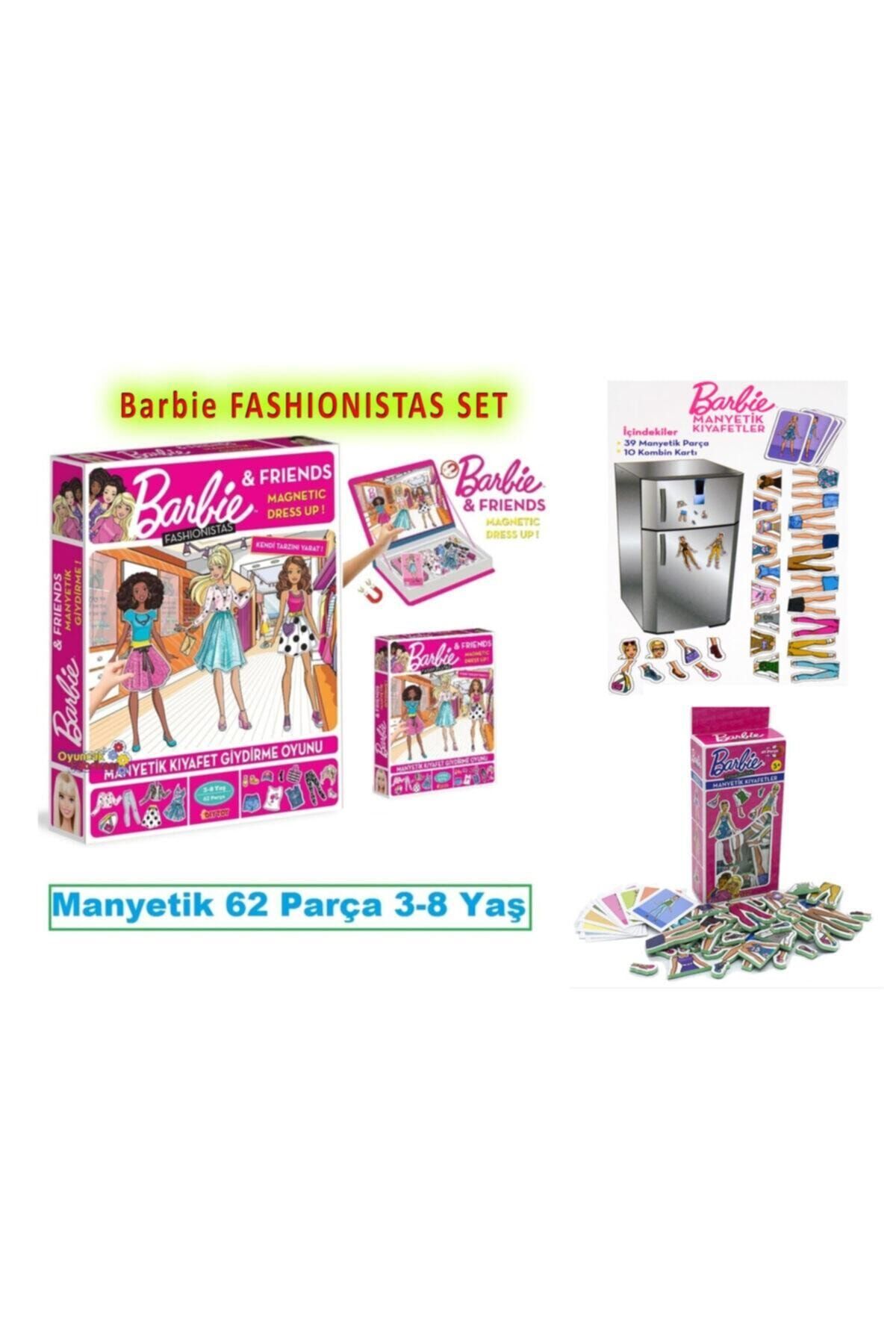 Diytoy Iki Ürün Barbie Dress Up Fashionistas Manyetik Kıyafet Giydirme+magnet Set