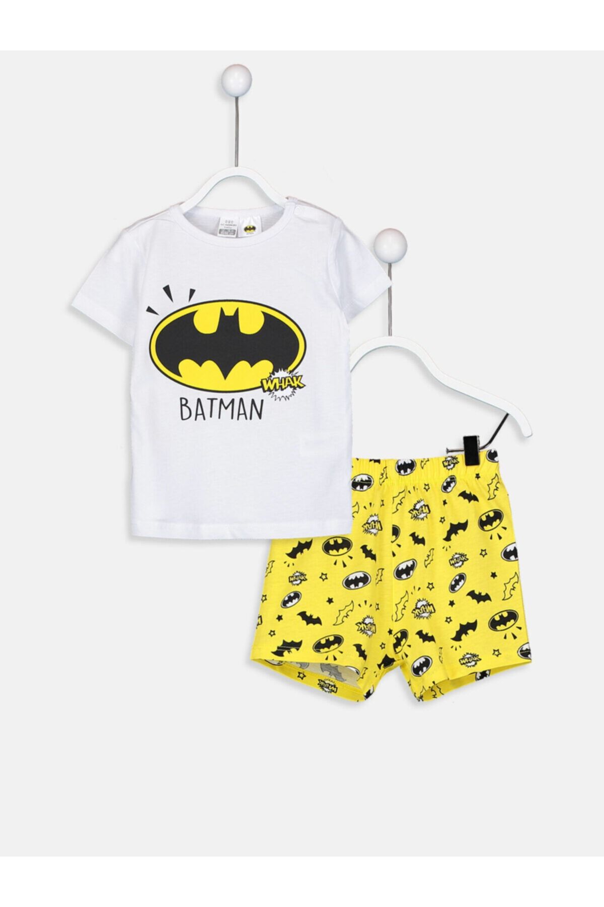 LC Waikiki Erkek Bebek Beyaz Batman Baskılı Pijama Takımı