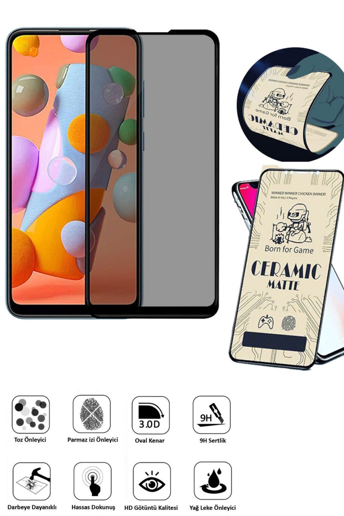 windplus Xiaomi Uyumlu Redmi Note 8 Tam Kaplayan Mat Seramik Nano Esnek Ekran