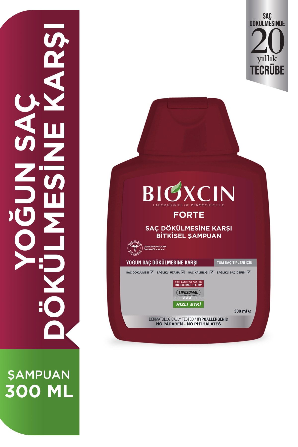 Bioxcin Forte Saç Dökülmelerine Karşı Bitkisel Şampuan 300 Ml