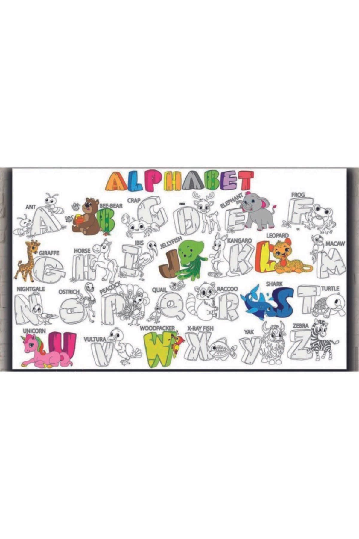 color up Alfabe Abc Ingilizce Alfabe Boyama Posteri 90x150