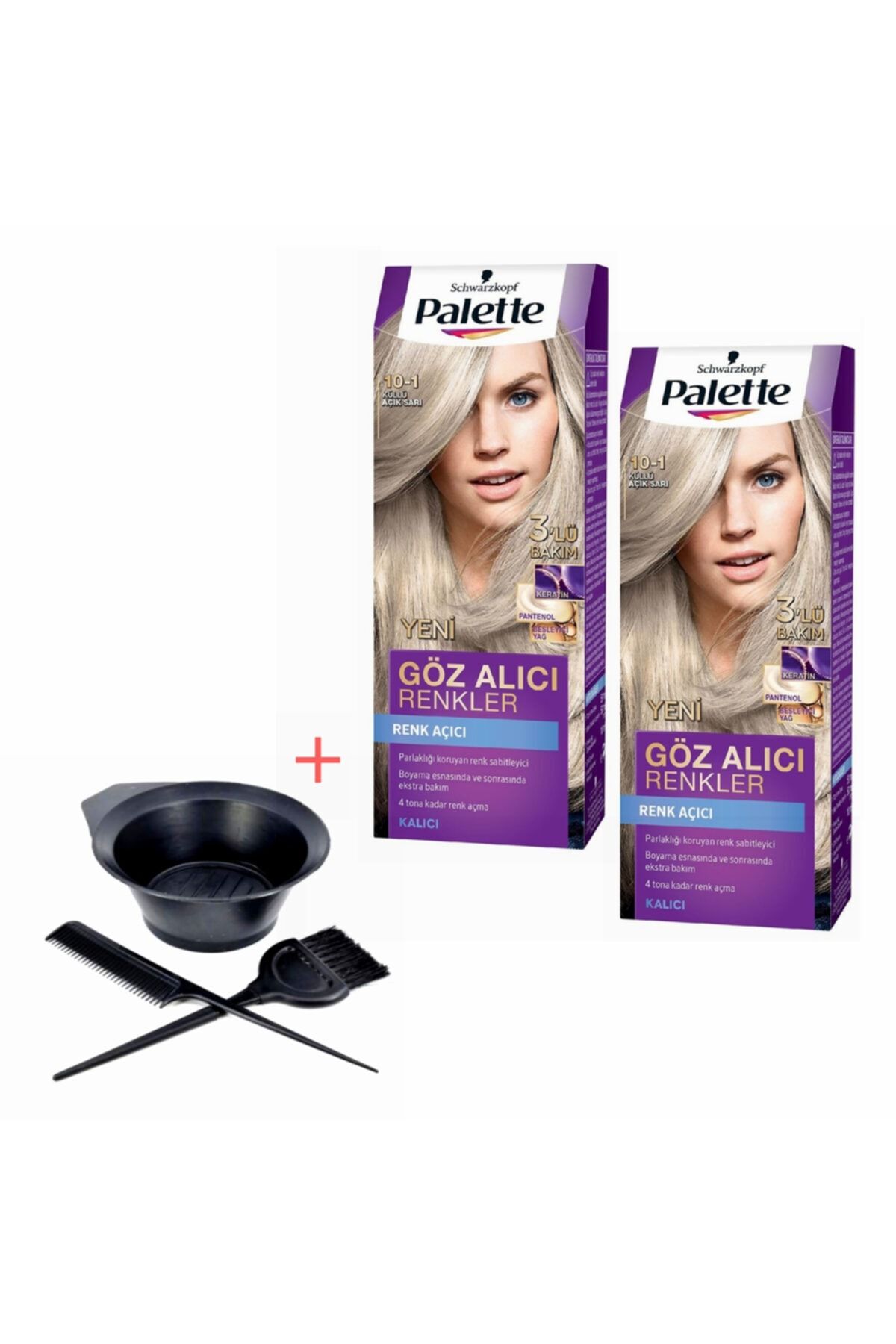 Palette Göz Alıcı Renkler 10-1 Küllü Açık Sarı 2 Adet+boyama Seti