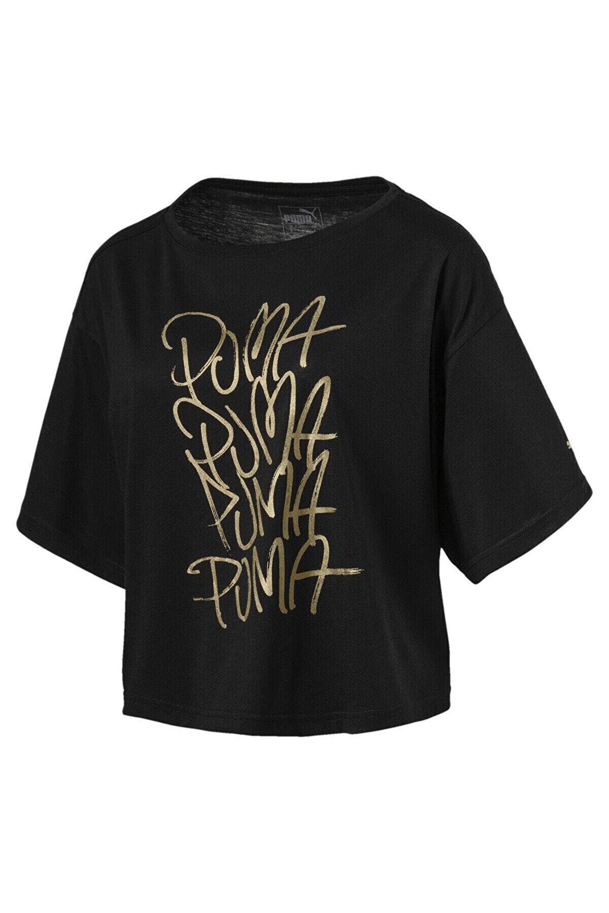 Puma SWEET LOOSE CROP Siyah Kadın T-Shirt 101119343