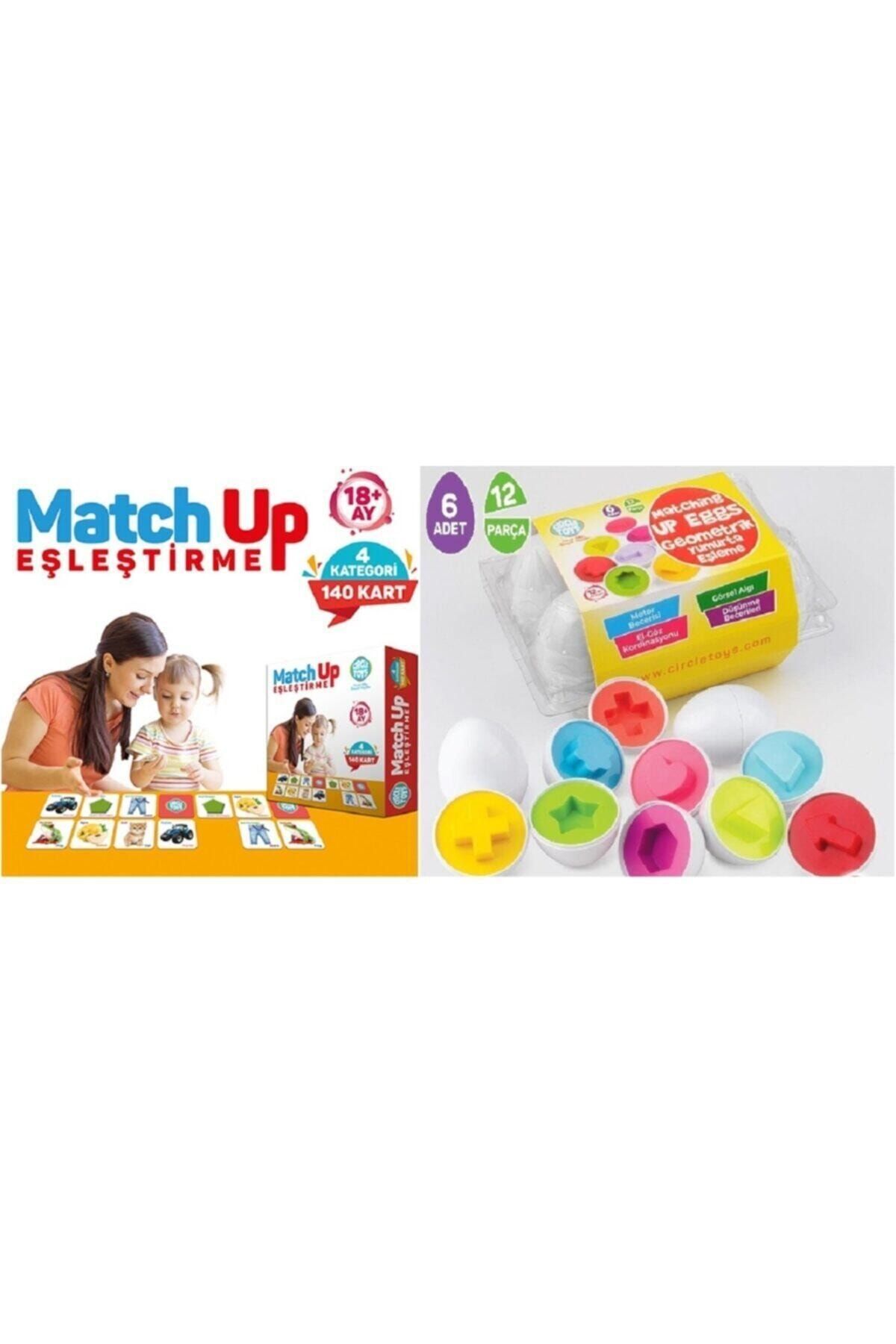 AyasEğiticiOyuncak Circle Toys Match Up Eşleştirme Kartları , Geometrik Şekilli Yumurta Bultak