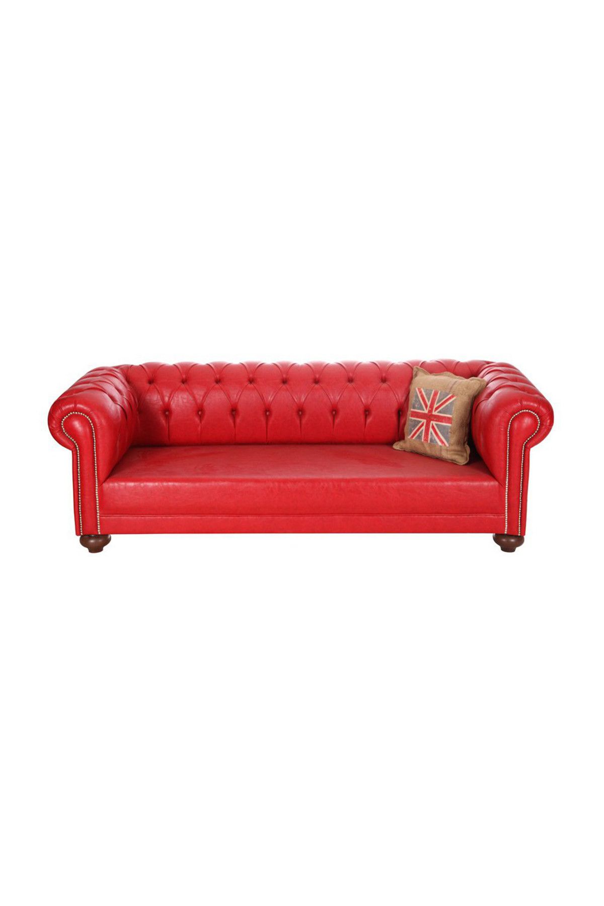 3A Mobilya Red Leather Chesterfield 230X90X80 CM
