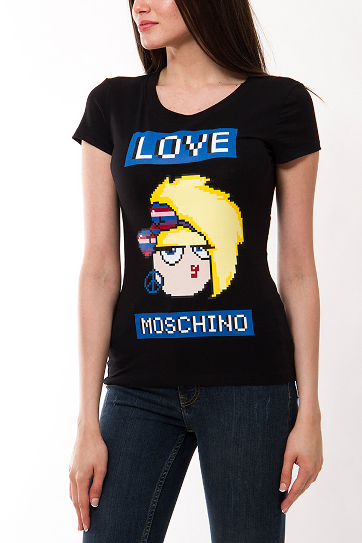 Moschino Kadın Siyah T-Shirt Mw149