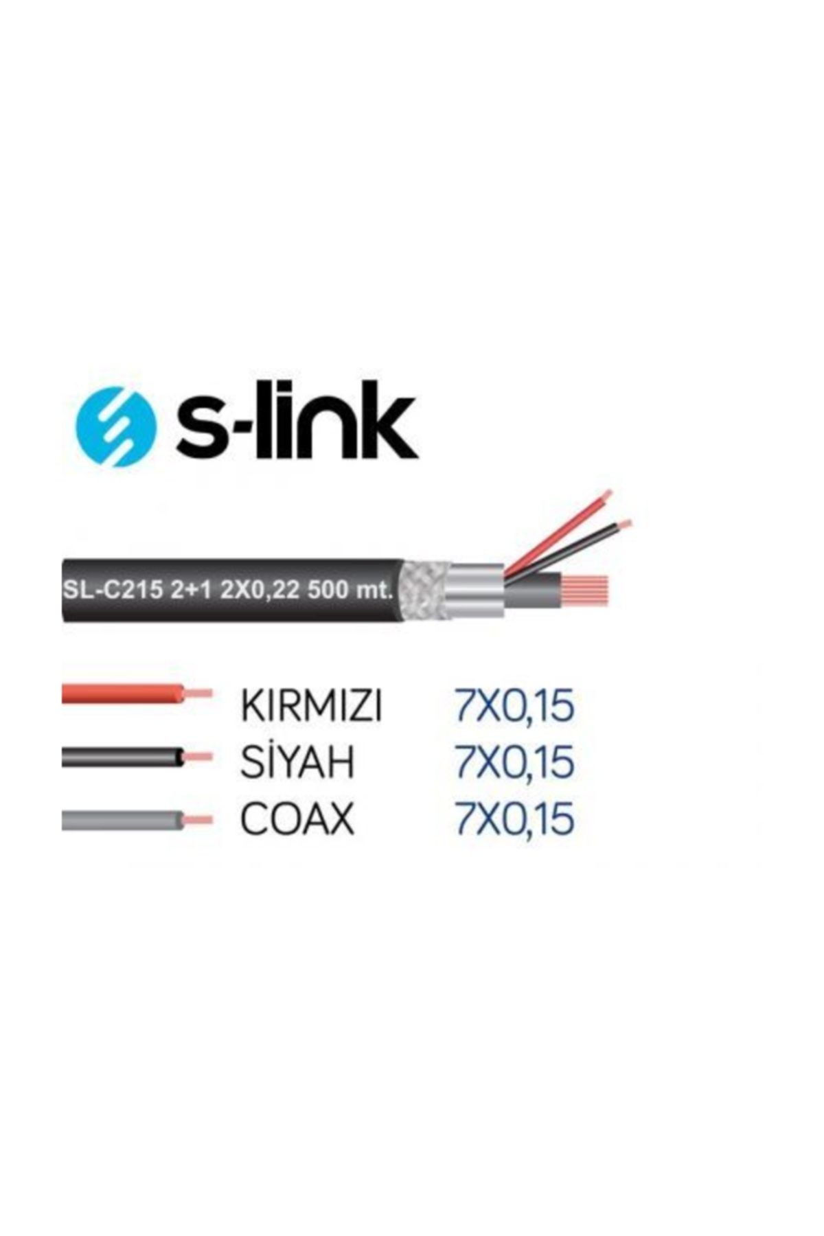 S-Link S-Link Sl-C215 2+1 Folyolu 500M Eko Cctv Kablo