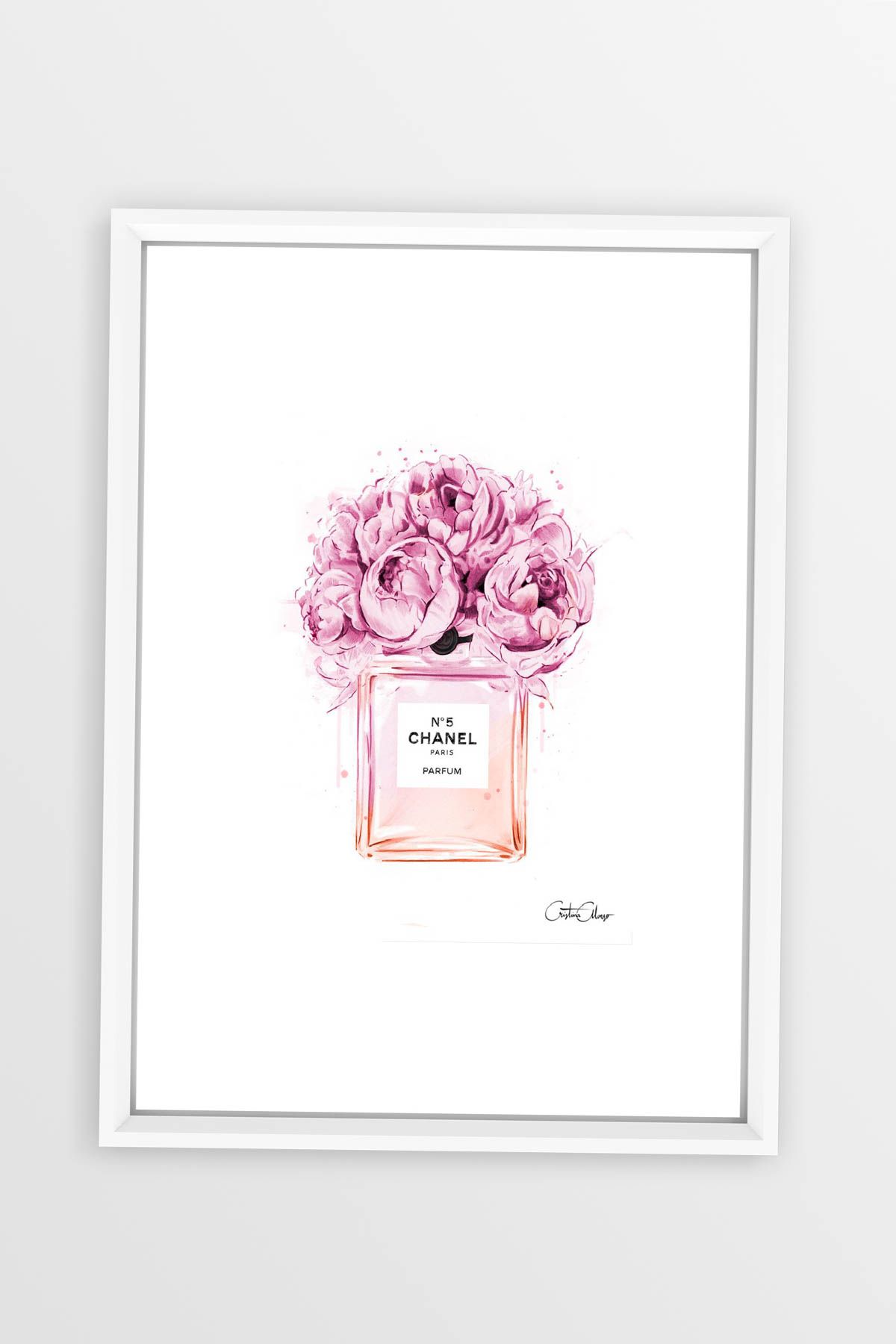 LYN HOME & DECOR Çiçekli Parfüm Şişesi Tablo 20x30