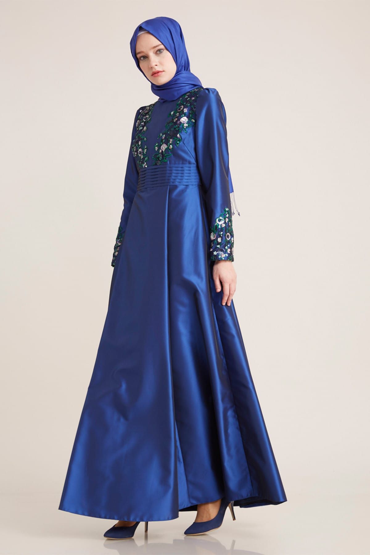 Kayra Kadın Mavi Abiye Elbise Kayra-KA-B7-23049