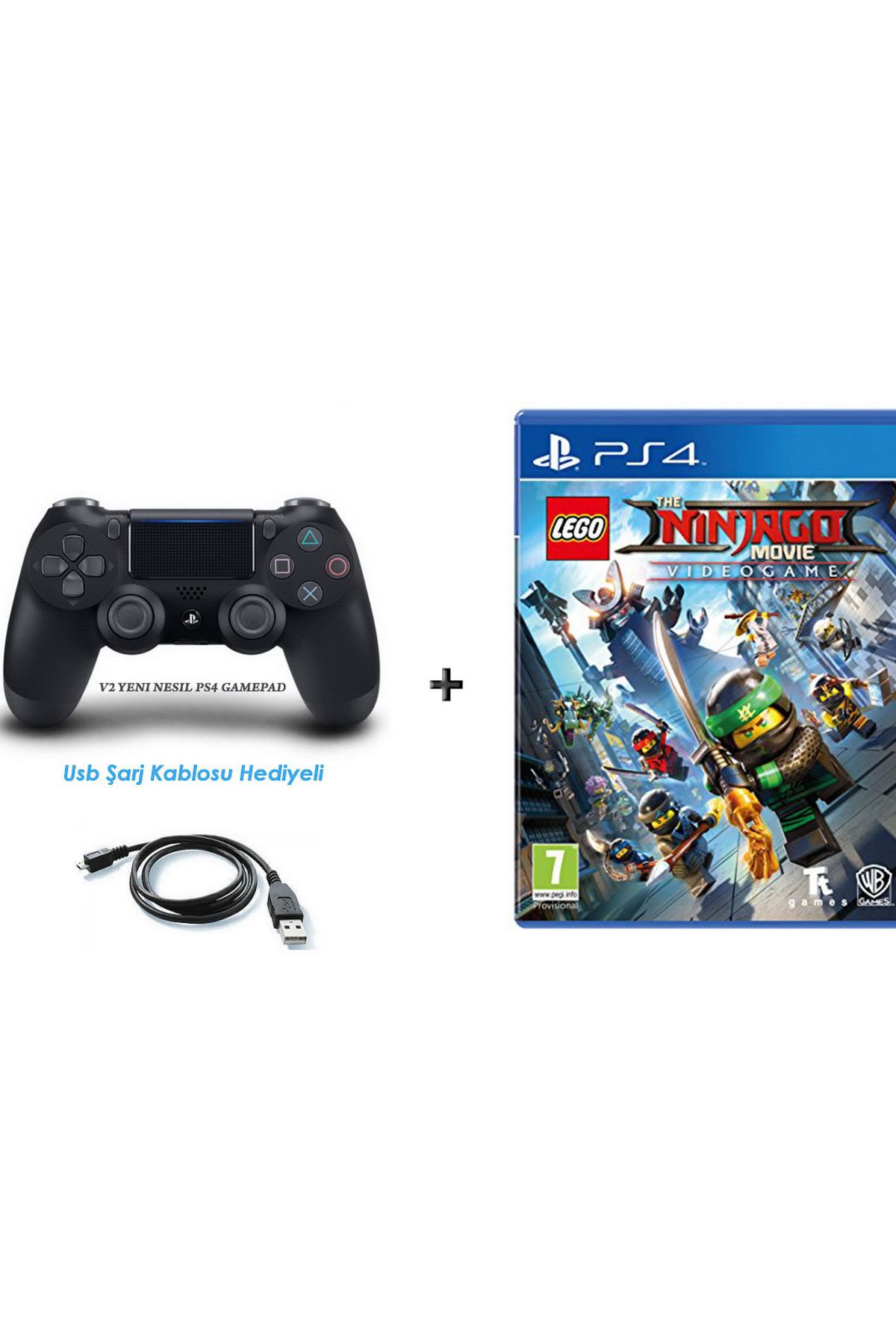 Warner Bros LEGO Ninjago Movie Video Game PS4 OYUN+PS4 V2 NESIL DUALSHOCK KOL