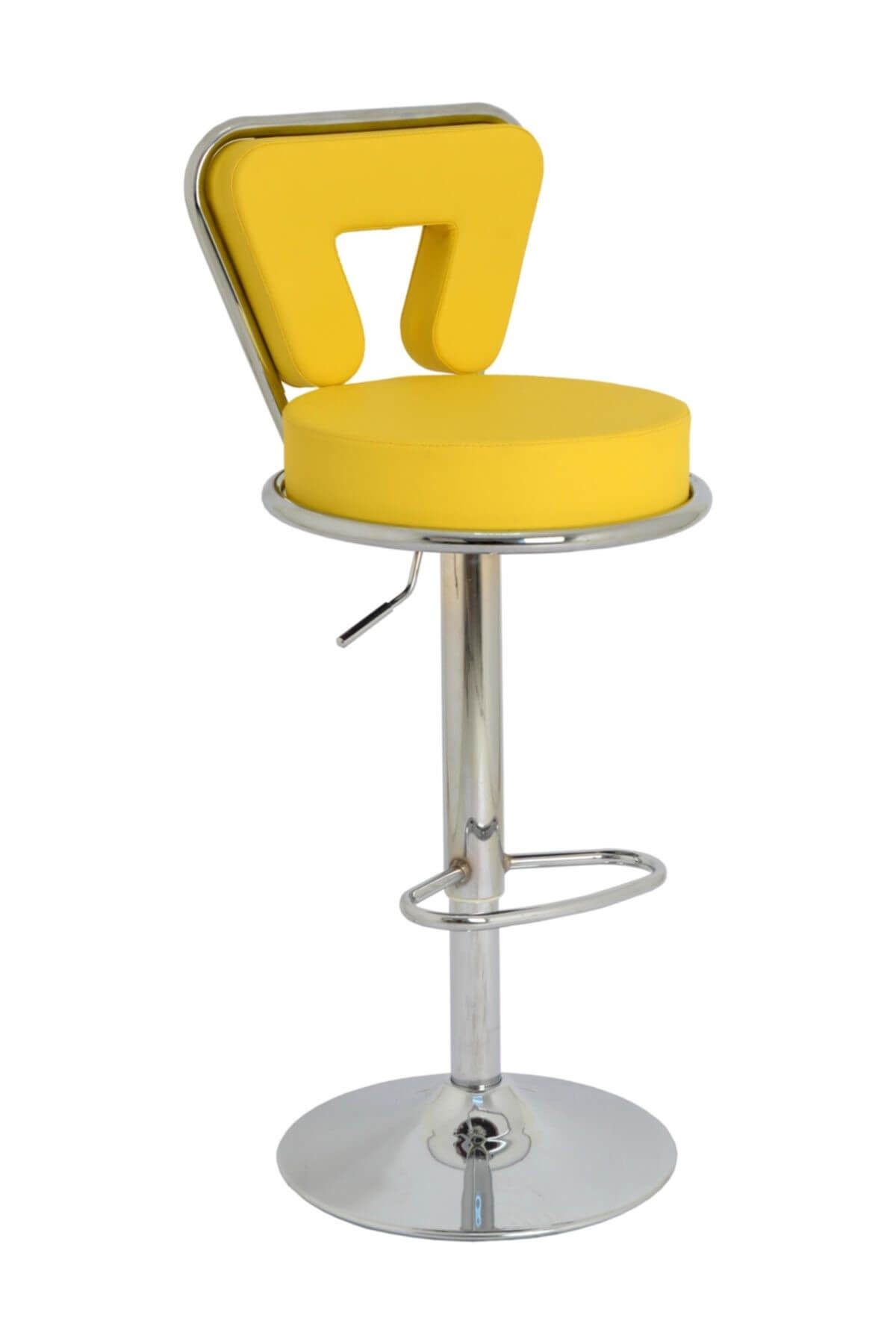 Bürocci Virago Bar Sandalyesi - Sarı Deri - 9540s0113