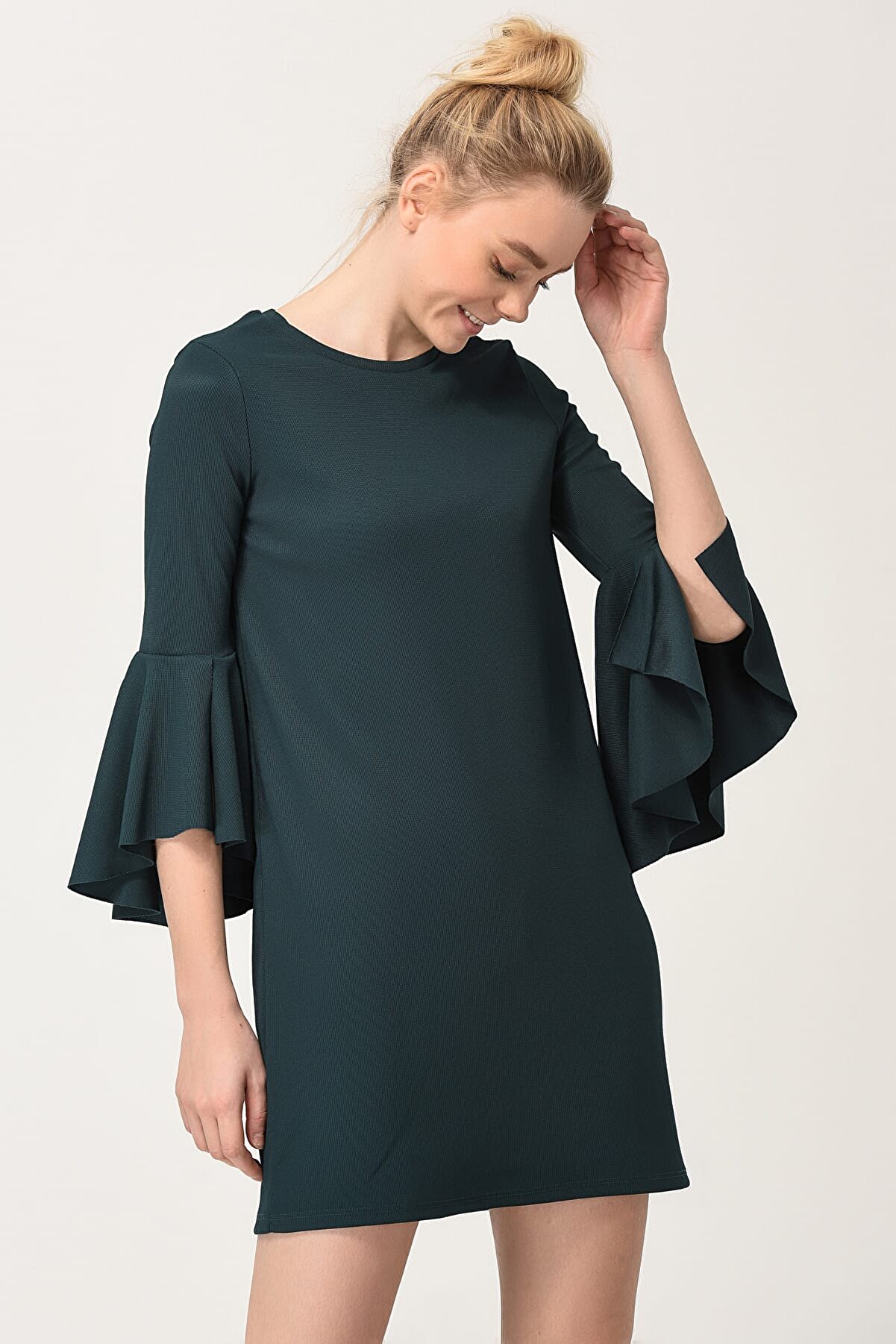 Bershka Kadın Yeşil Elbise 2017-5464-187