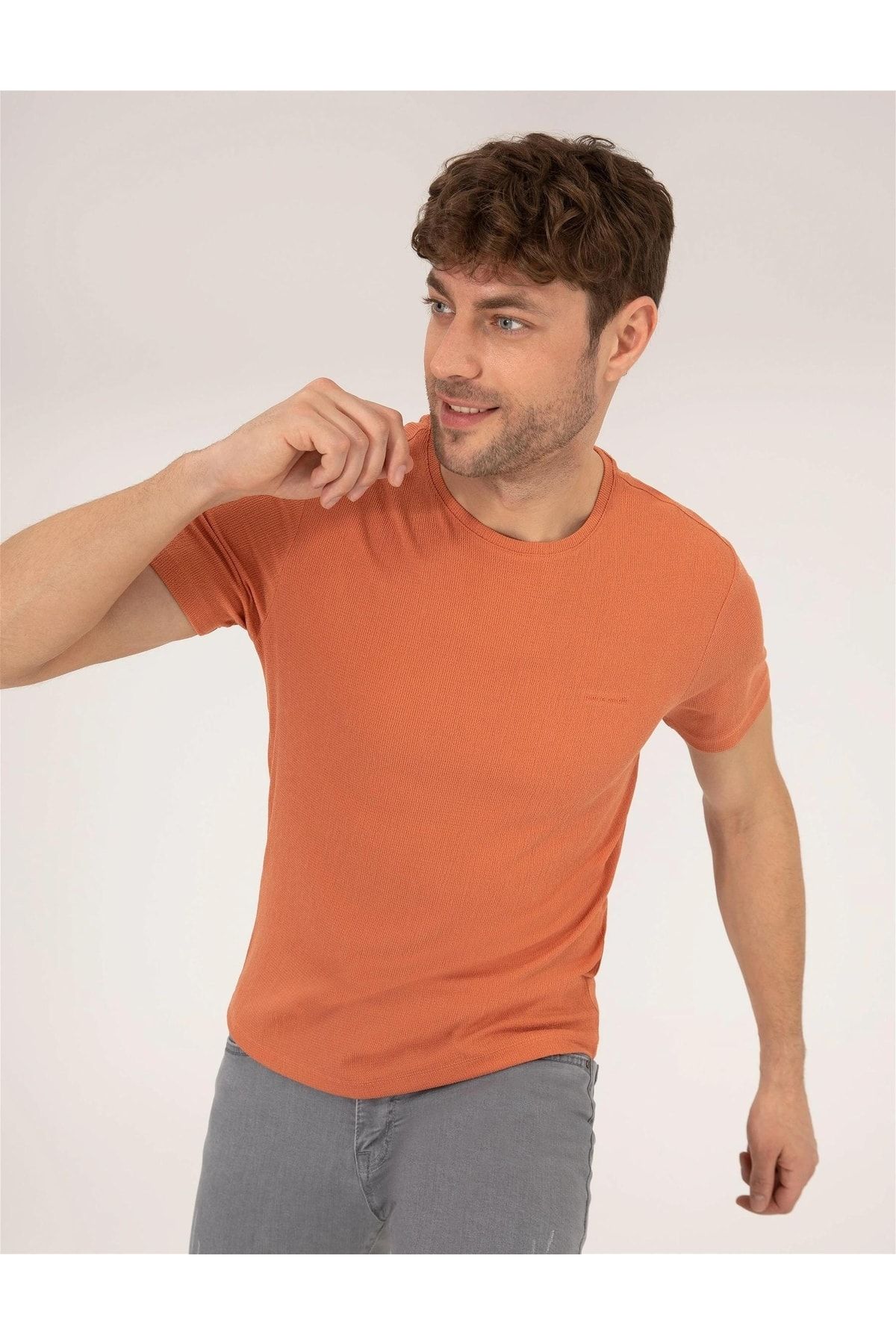Pierre Cardin Kahverengi Slim Fit T-shirt