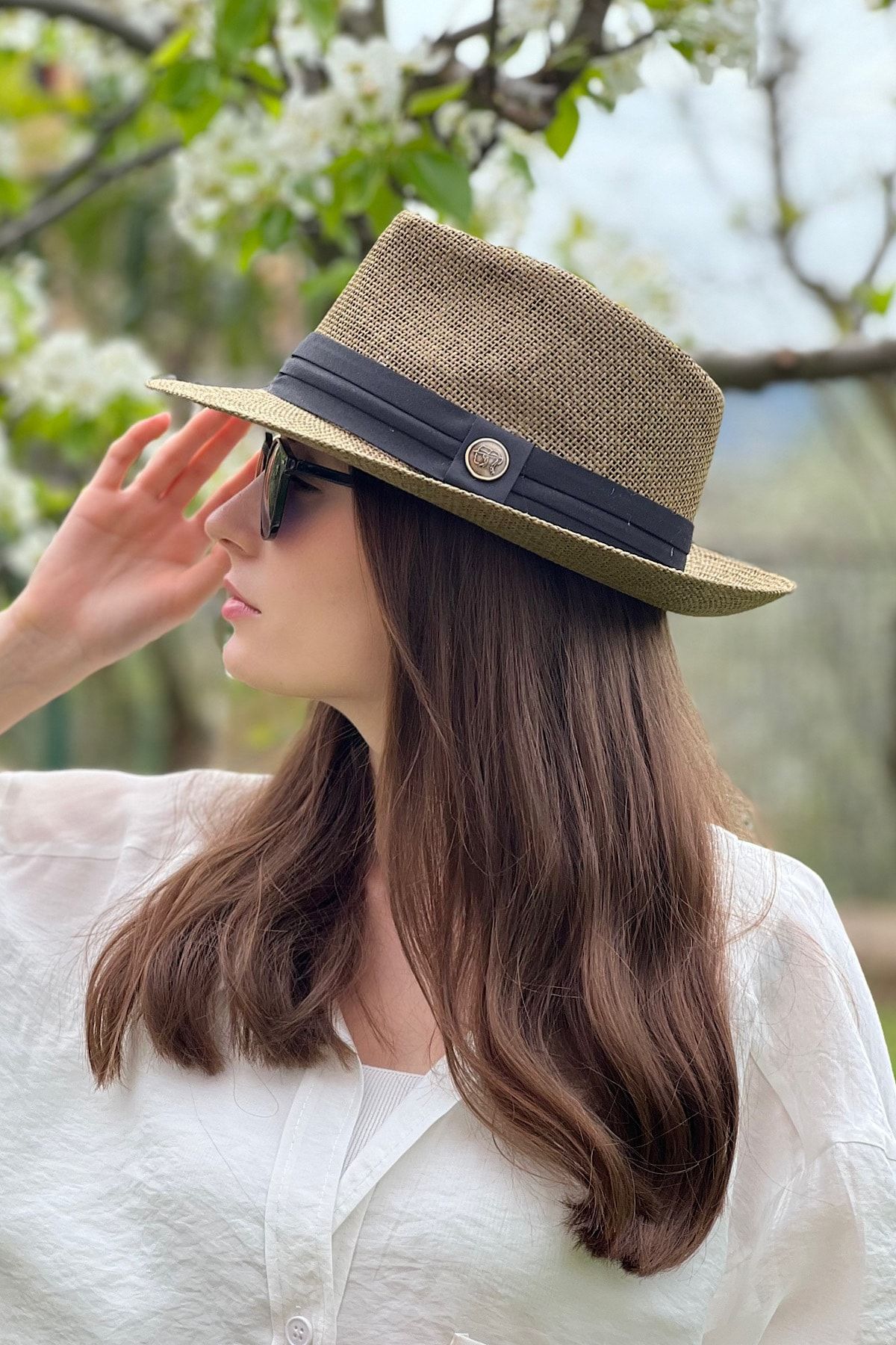 novon Hasır Kurdelalı Panama Şapka