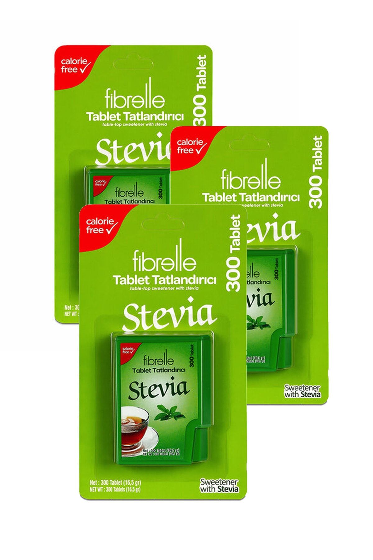 Fibrelle Stevialı Tablet Tatlandırıcı ( 300 Tablet ) 3 Kutu Hastaları Güvenle Kullanabilir