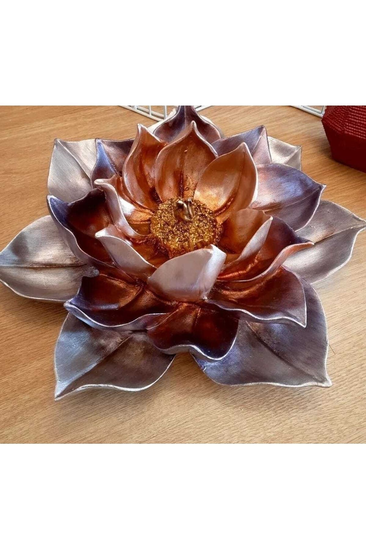DERYA DESİNG ART Dekoratif Lotus Çiçeği Biblo 27x27cm Elmas