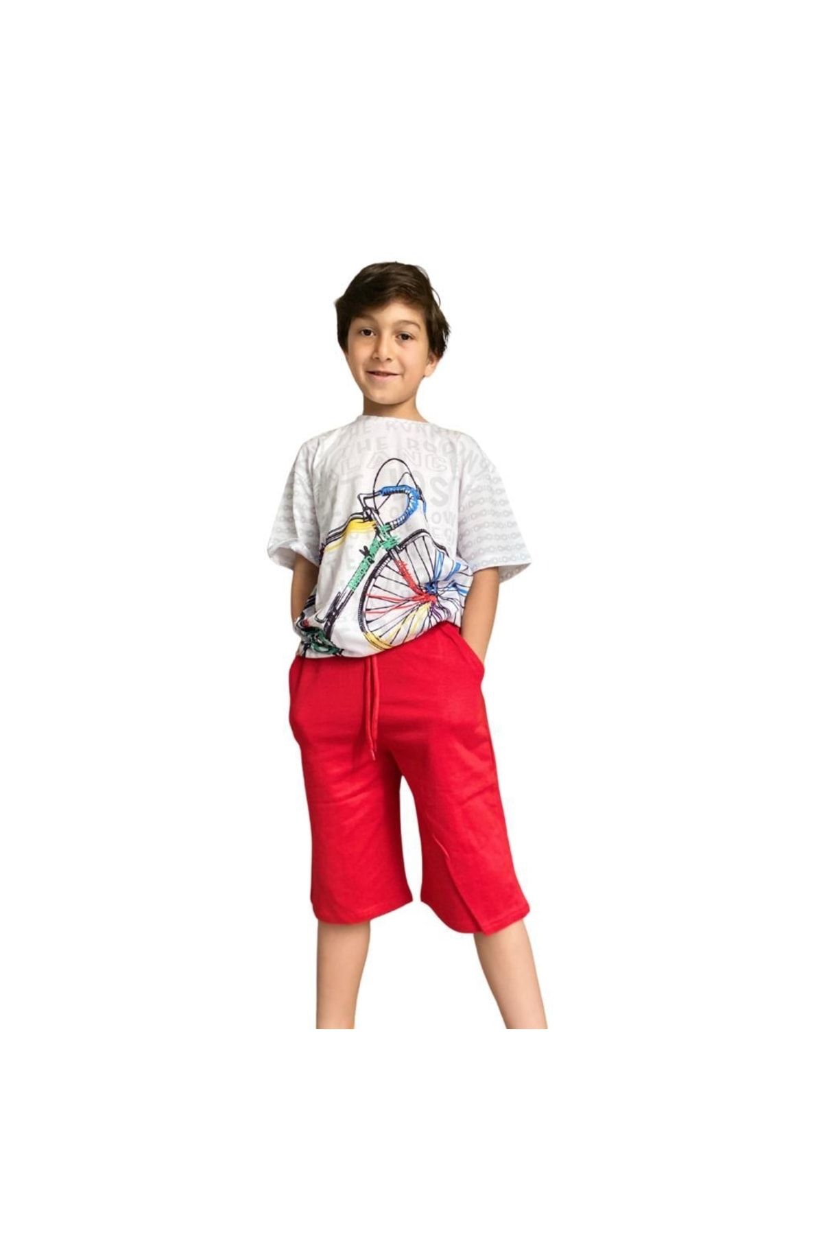 Hilal Akıncı Kids Digidi Kıds Erkek Çocuk Baskılı Penye T-shirt Ve Kırmızı Şortlu Takım