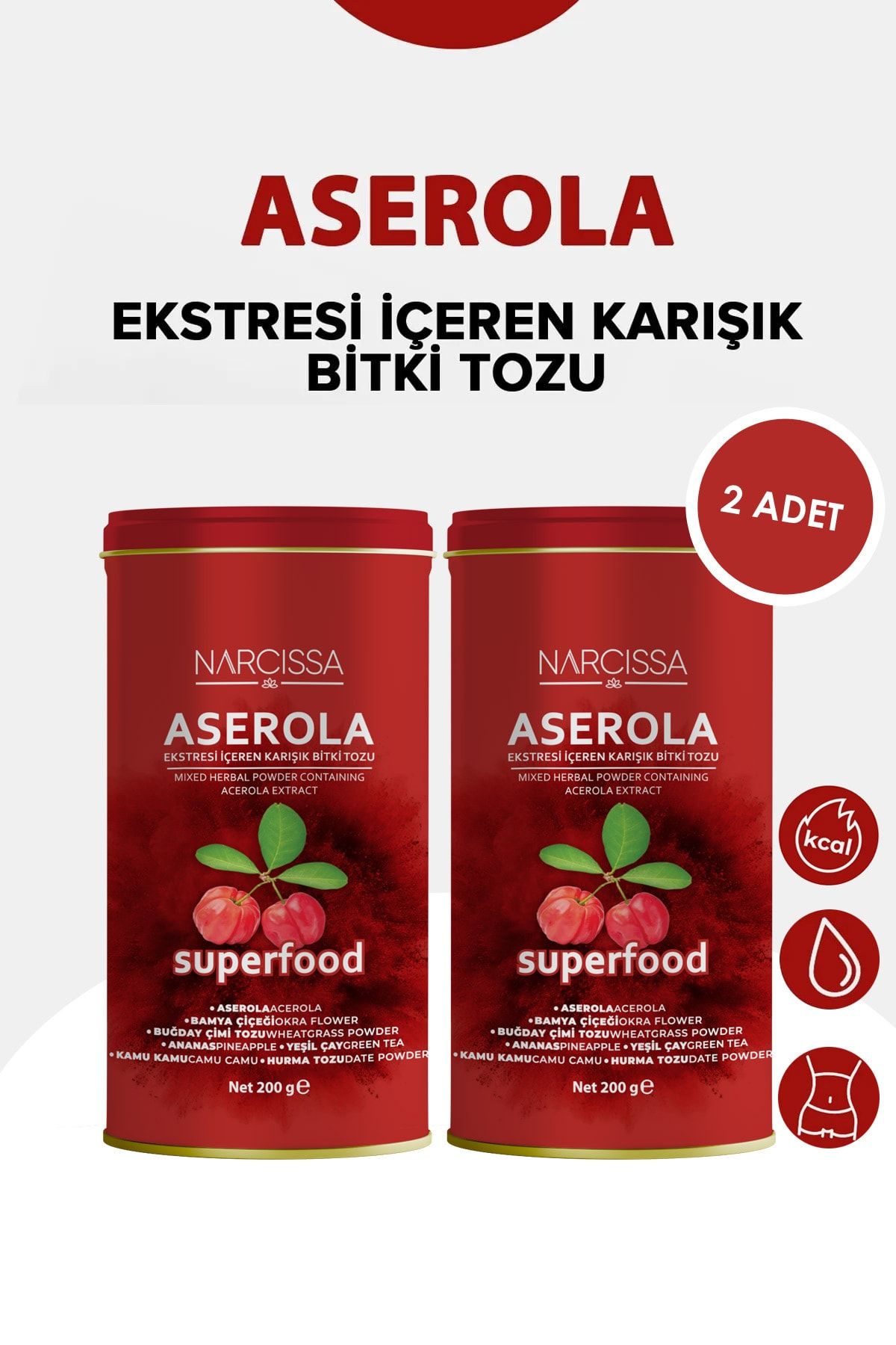 Narcissa 2 Adet - Aserola Ekstresi Içeren Karışık Bitki Tozu