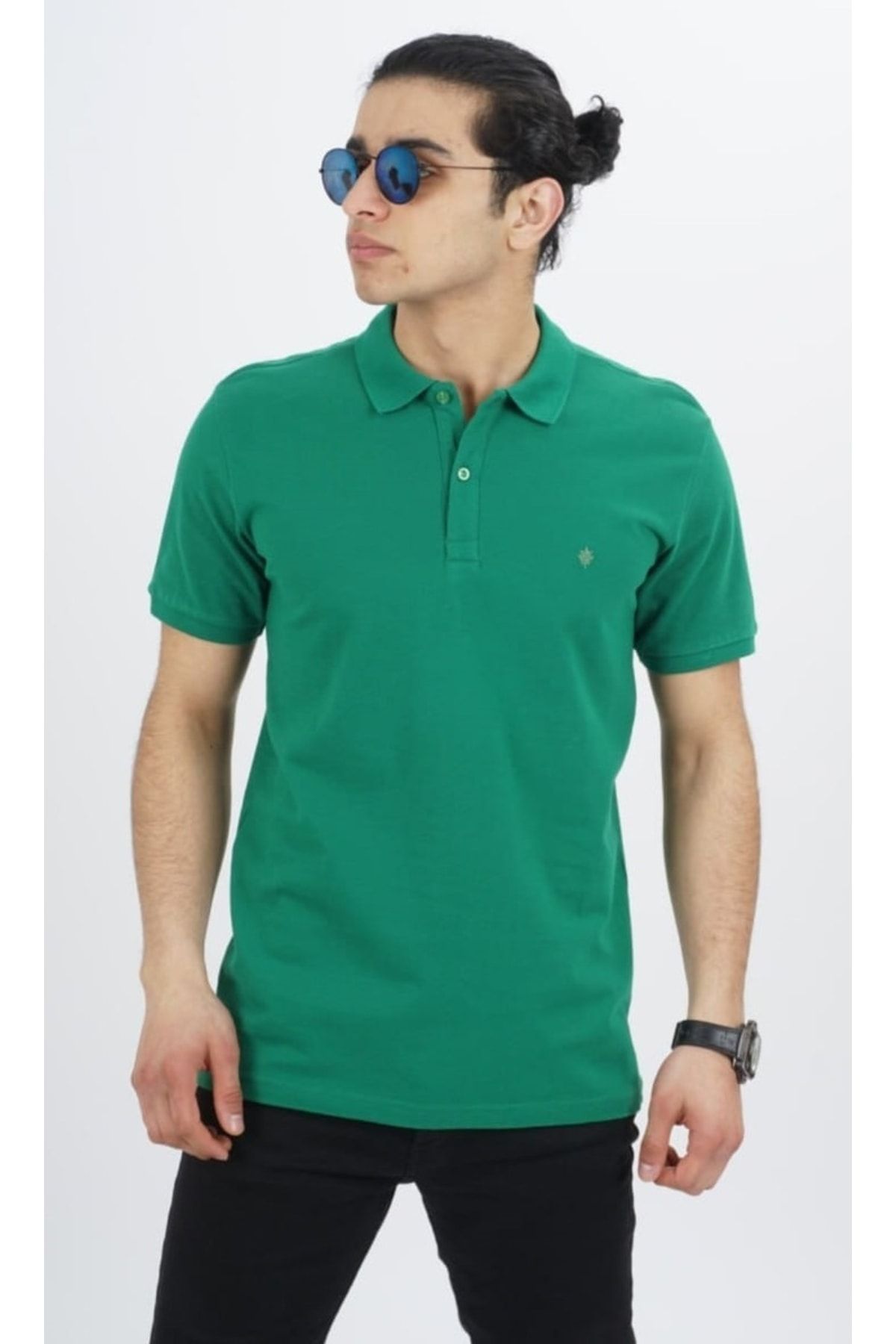 Dynamo Erkek Benetton Yeşil Polo Yaka Kısa Kol Pamuklu Tişört