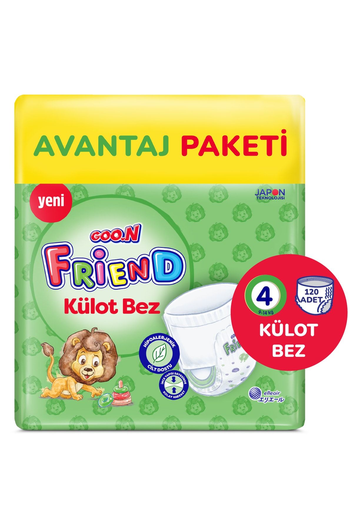 Goo.n Friend 4 Numara Külot Bebek Bezi Fırsat Paketi - Cilt Dostu - 120 Adet