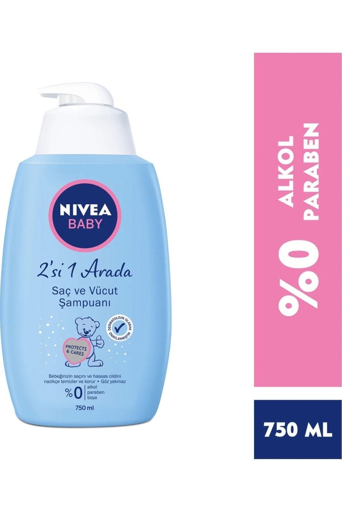 NIVEA Baby Saç Ve Vücut Şampuanı 750ml,hassas Bebek Cildi, Göz Yakmayan Bebek Şampuanı