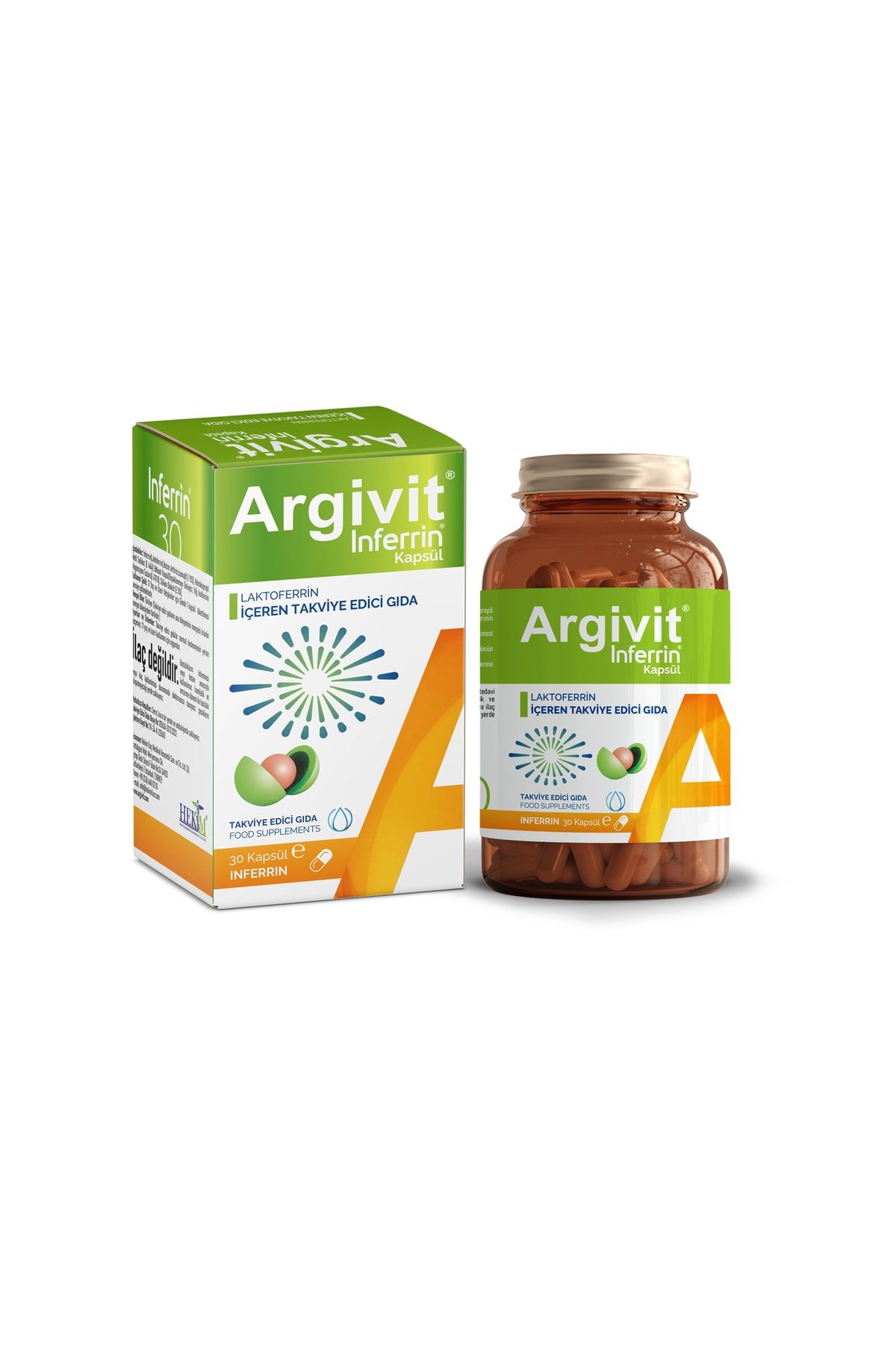 Argivit Inferrin Lactoferrin - Laktoferrin Içeren Takviye Edici Gıda 30 Kapsül