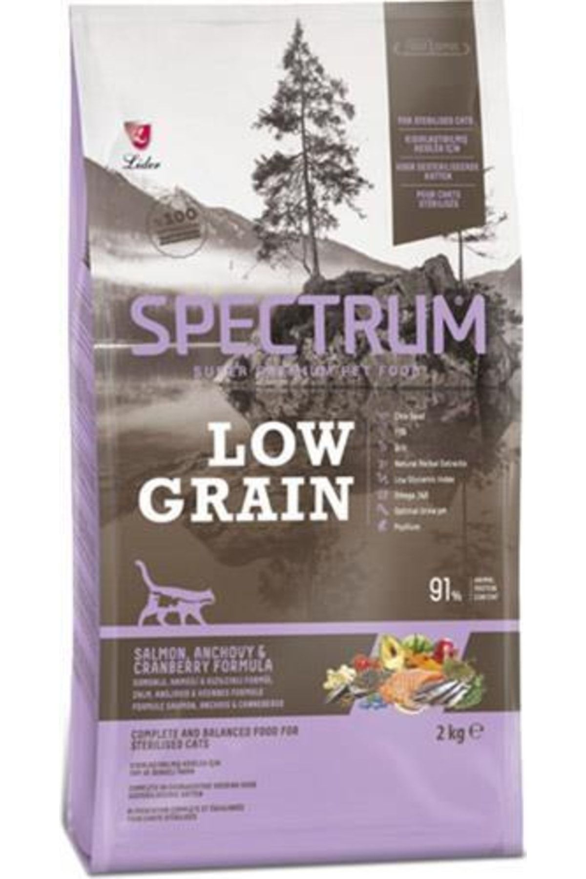 Spectrum Low Grain Kısırlaştırılmış Somonlu Yetişkin Kedi Maması 12 Kg