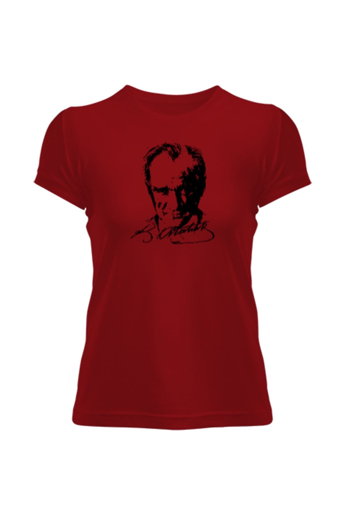 Tisho Mustafa Kemal Atatürk Kırmızı Kadın Tişört