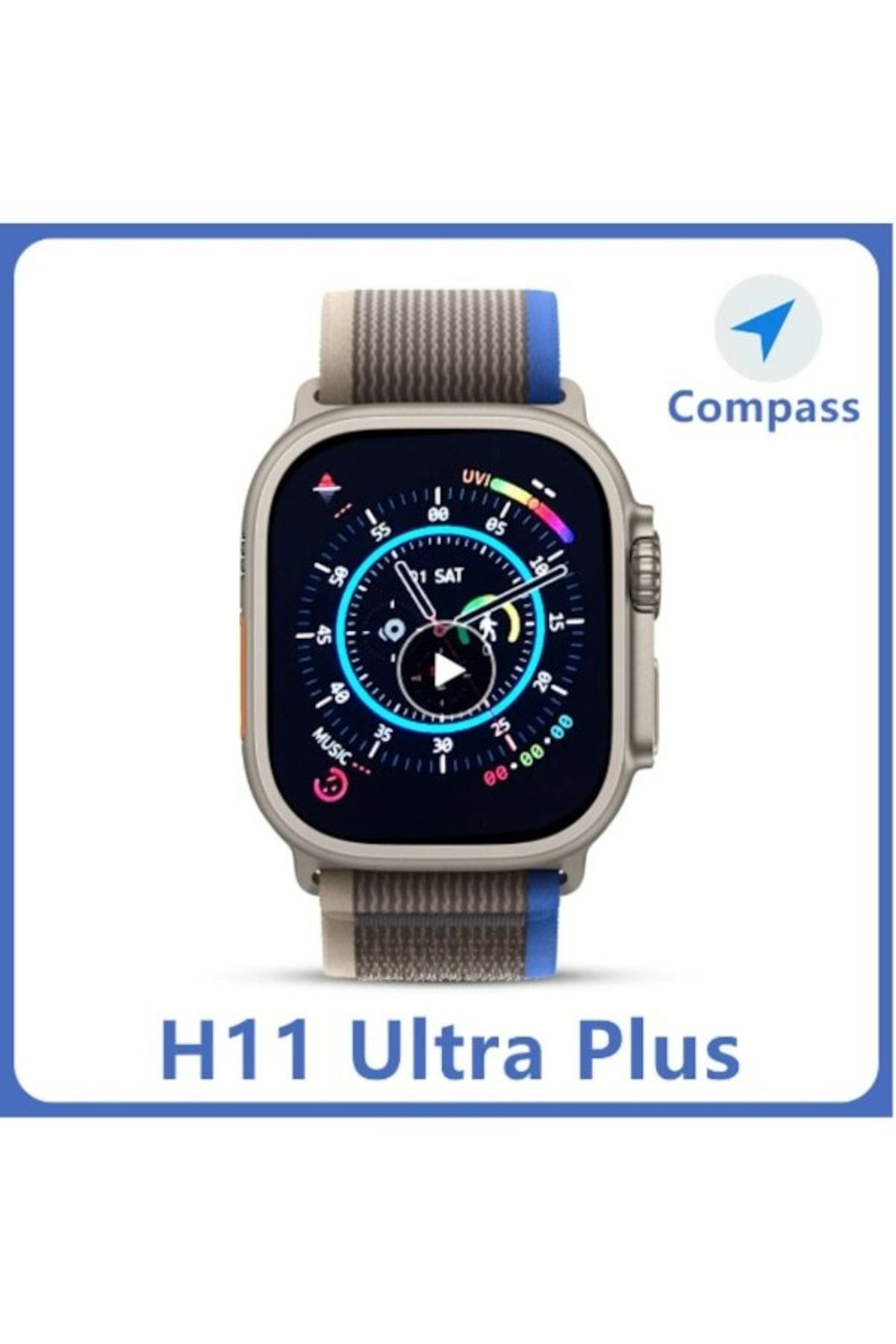 instatech H11 Ultra Plus Akıllı Saat 49m 2.0 Inç Gümüş