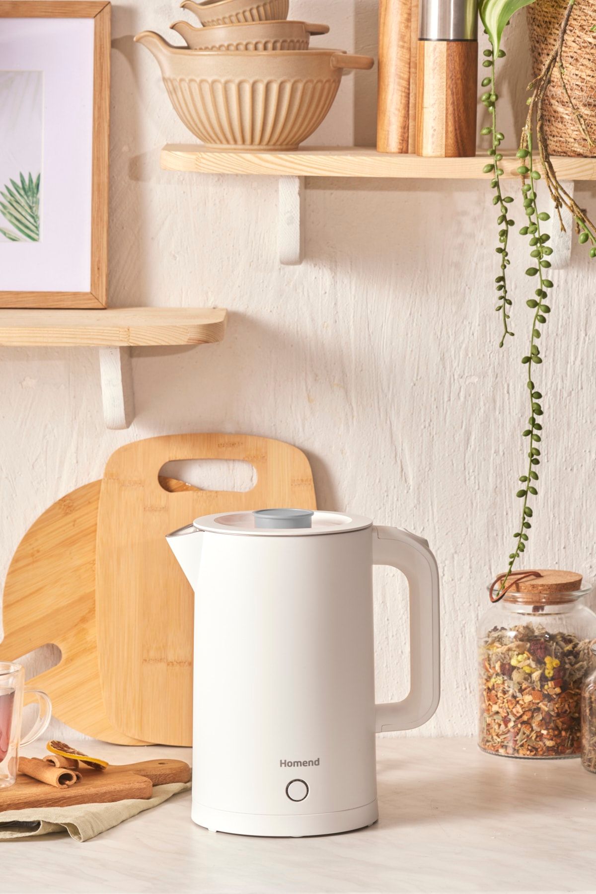 HOMEND Heatrow Cool Touch 1618h Çift Duvarlı Sessiz Xl Su Isıtıcısı Kettle Silver