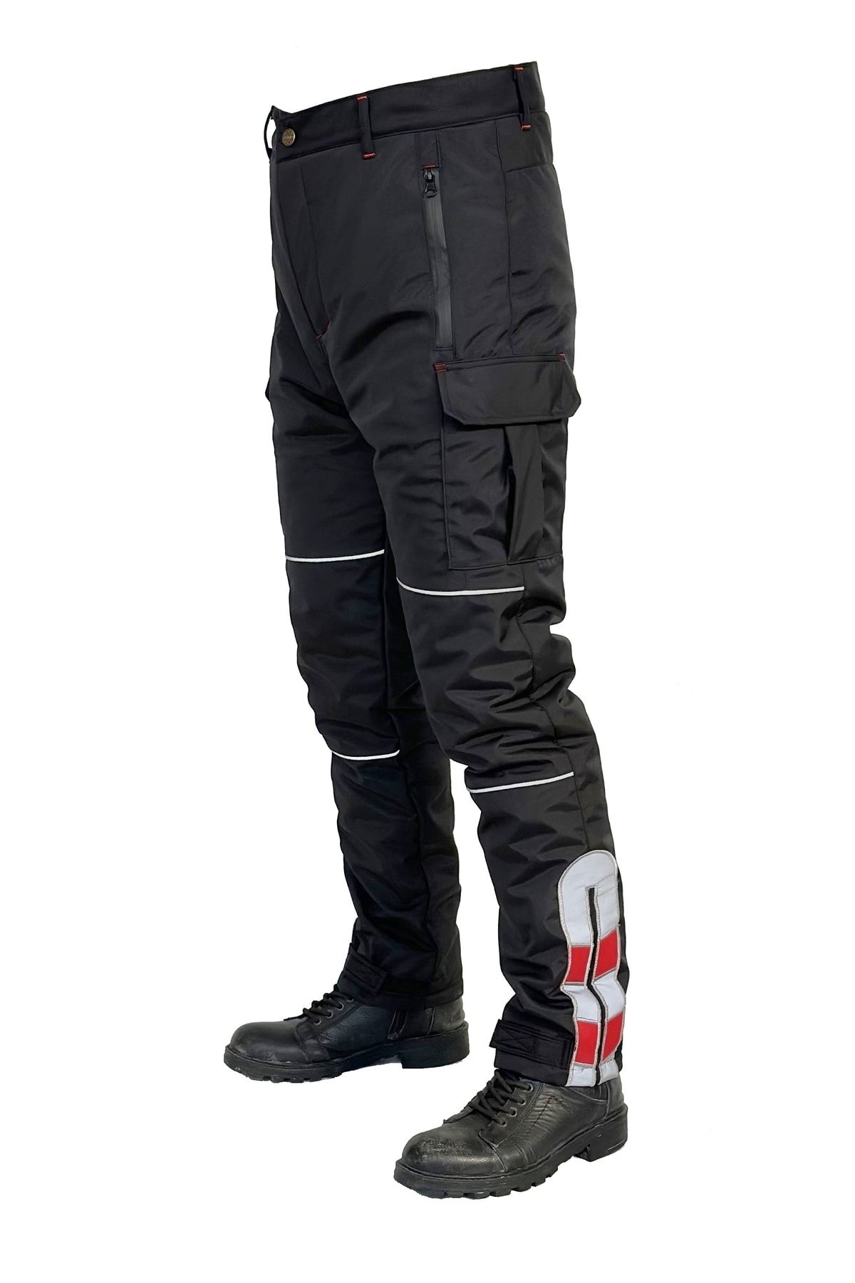 Ysf WorkWear İş Market Rüzgar Geçirmez Kışlık Siyah Motorcu Pantolonu