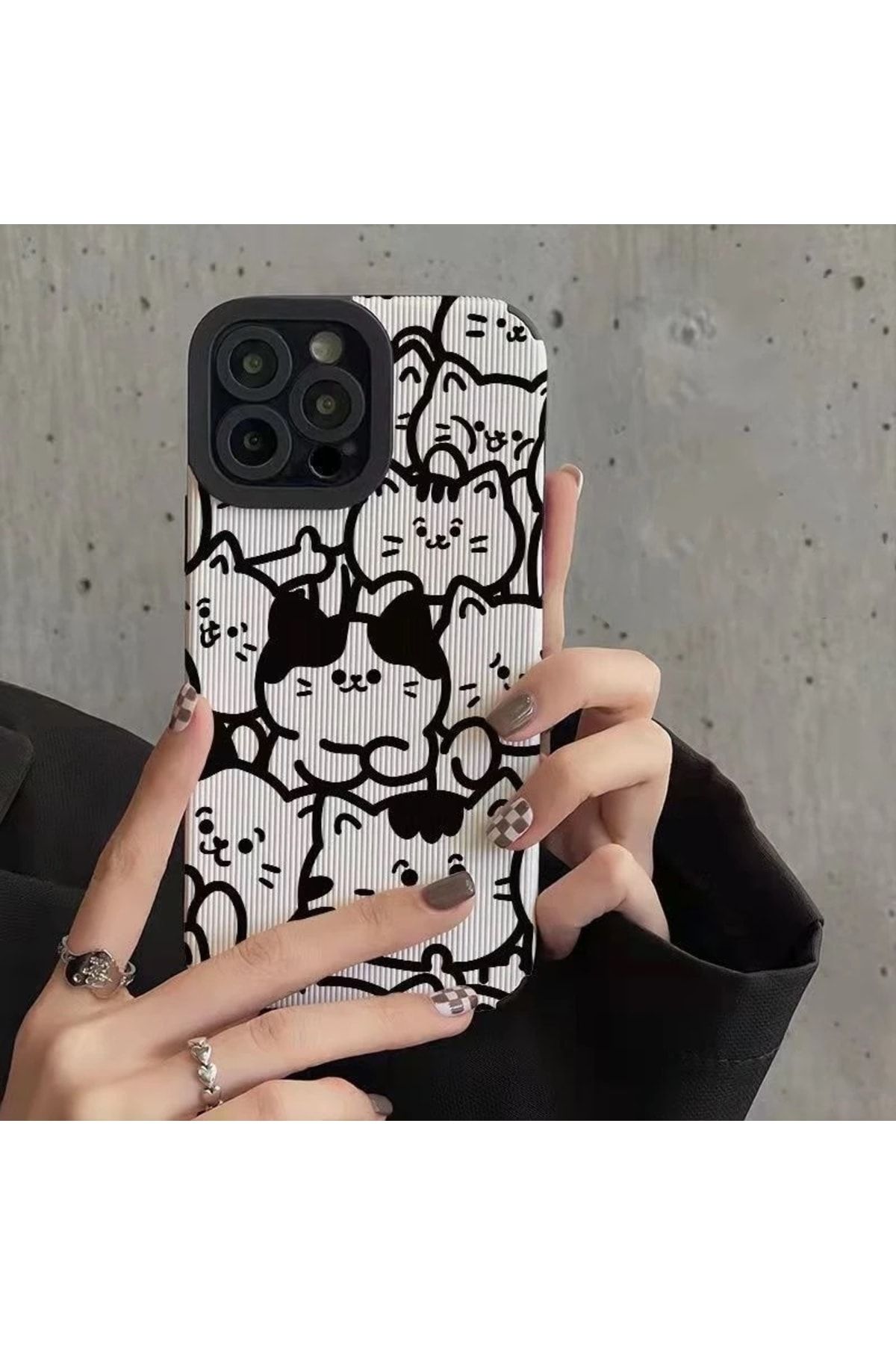 Go Aksesuar Iphone 14 Promax Kaplama Kediler Tasarımlı Kılıf