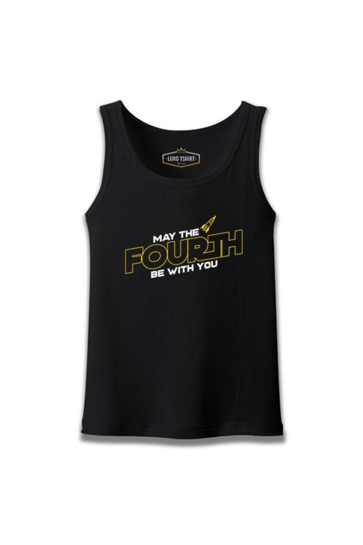 Lord T-Shirt May The Fourth With A Rocket Logo Siyah Erkek Atlet