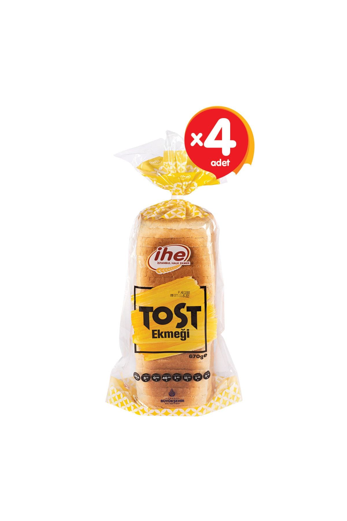 İhe Tost Ekmeği 670 G (4 ADET)