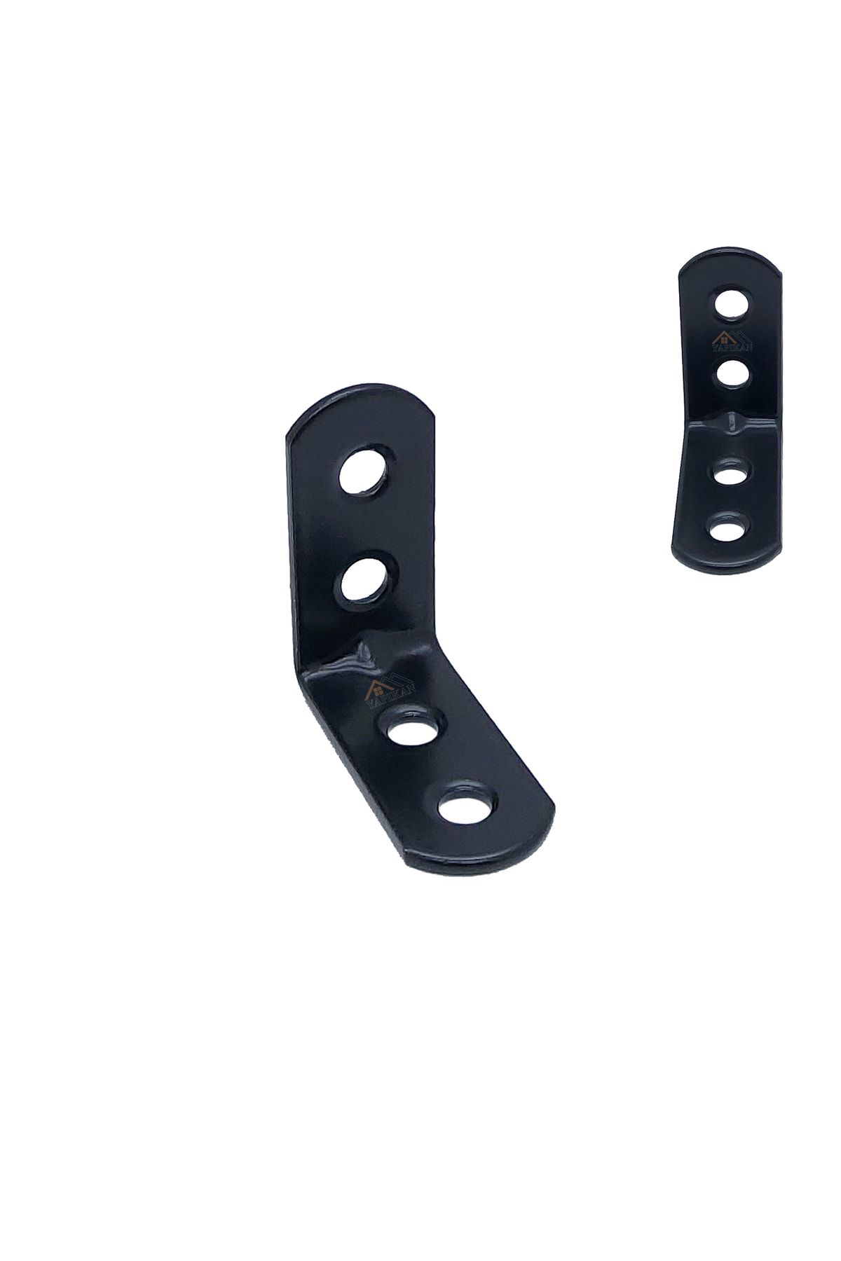 Yapıkan 8 Ad. Dekoratif Siyah L Demir Gönye Köşebent 15x35x35mm - Mobilya Dolap Raf Kitaplık Köşe Bağlantı