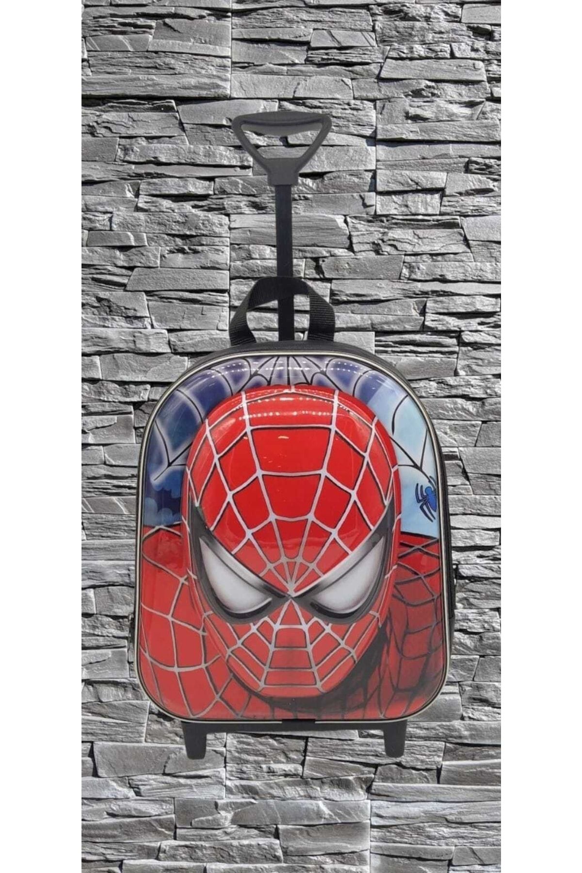 Tezzgelsin Erkek Çocuk Spiderman Çekçekli Tekerli Anaokulu Çantası 3d Baskılı Örümcek Adam Sırt Çantası