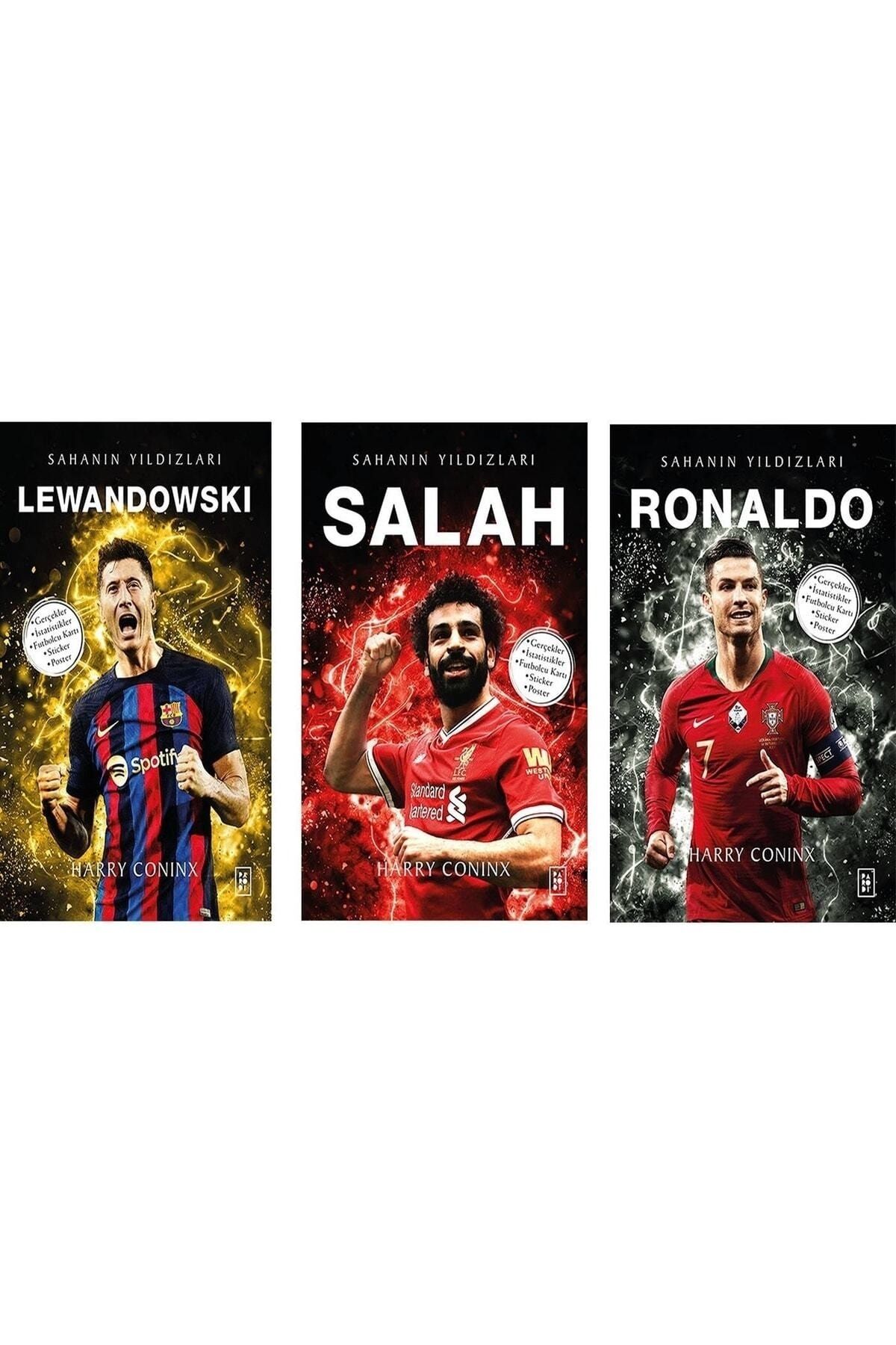 Parodi Yayınları Sahanın Yıldızları Futbolcu Ronaldo Lewandowski Salah 3 Kitap Set