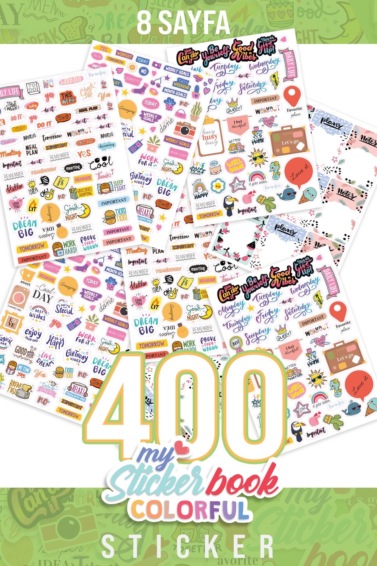 colortouch Rengarenk Sticker Book-400 Adet Etiket Kitabı - Sticker Seti