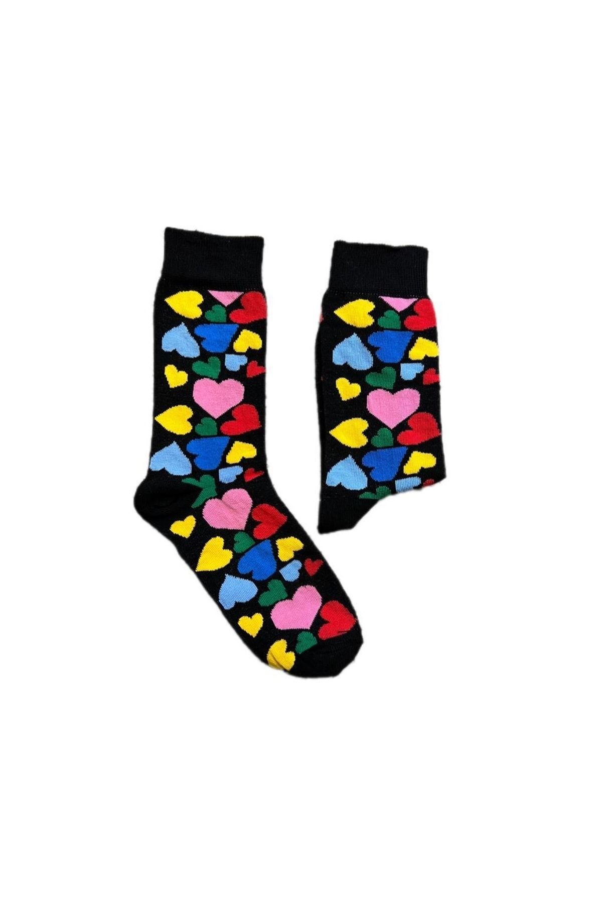 Kuzgunshop Renkli Kalpler Unisex Çorap