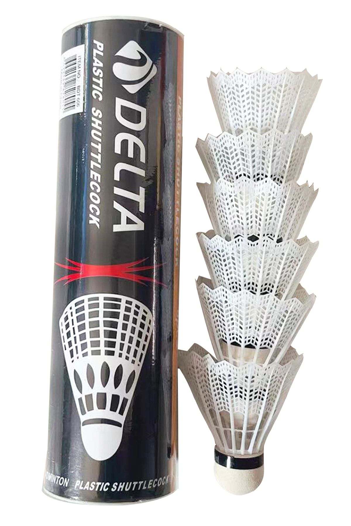 Delta 6 Adet Pratik Kutusunda Plastik Başlı Beyaz Badminton Topu