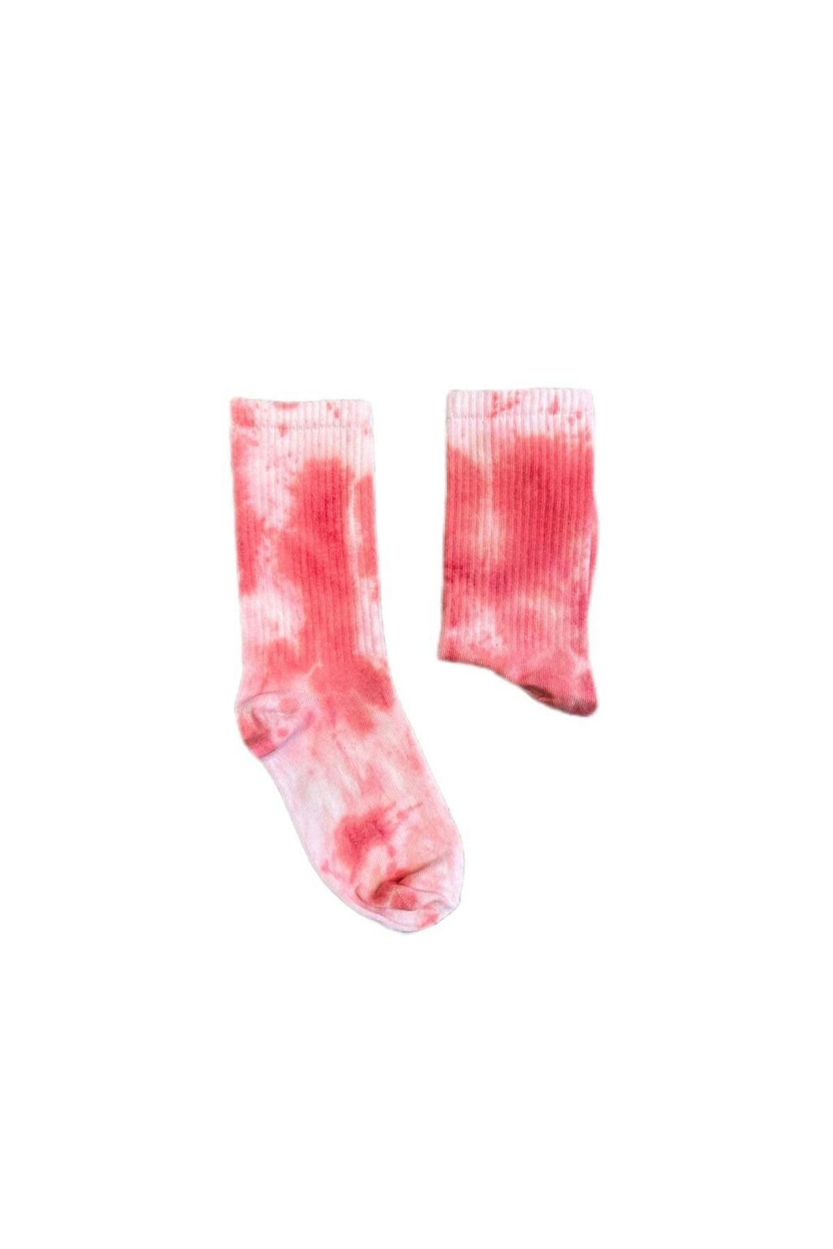 Kuzgunshop Batik (pembe-beyaz) Unisex Çorap