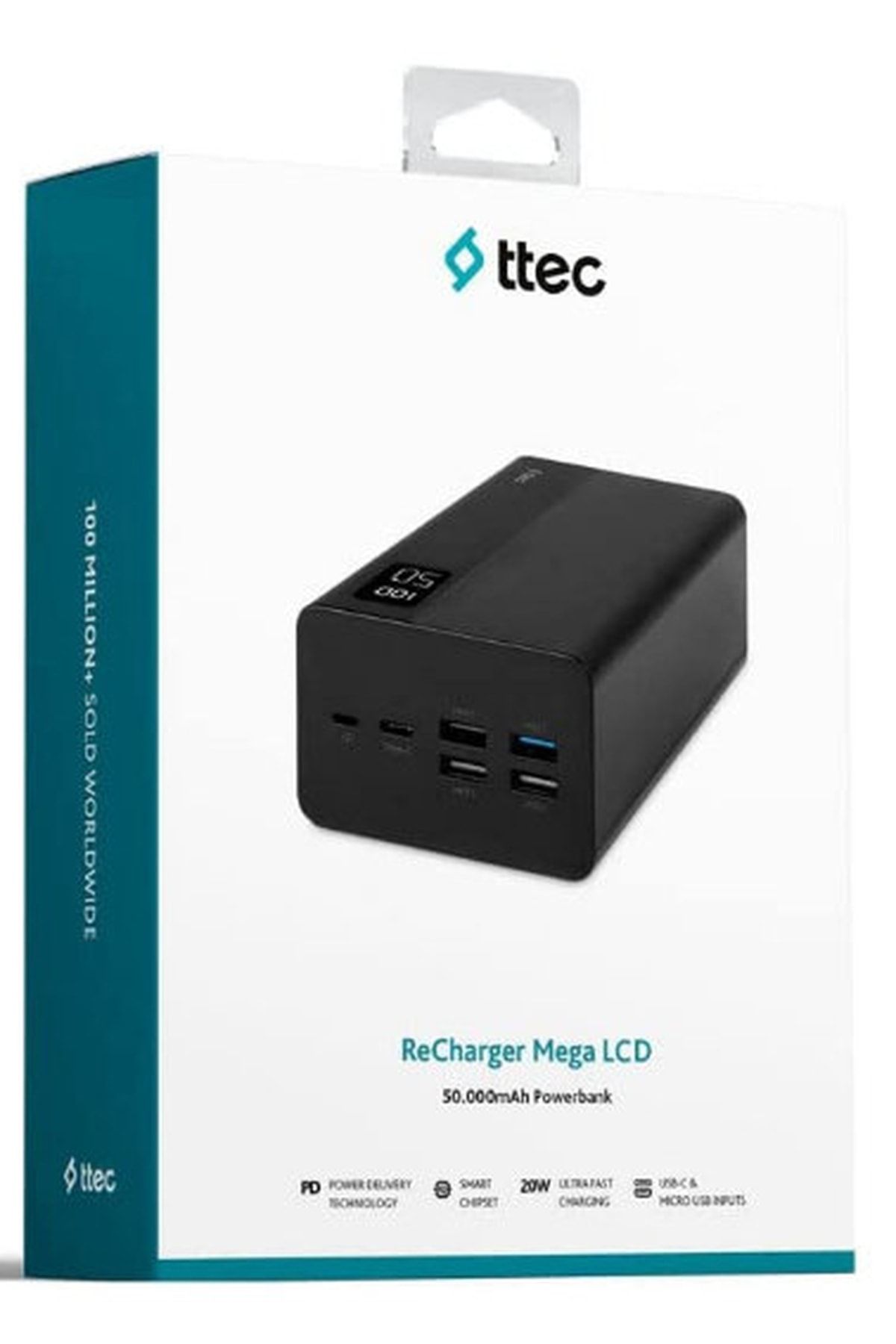 Ttec Recharger Mega Lcd 50.000 Mah Pd 20w Taşınabilir Hızlı Şarj Aleti Powerbank