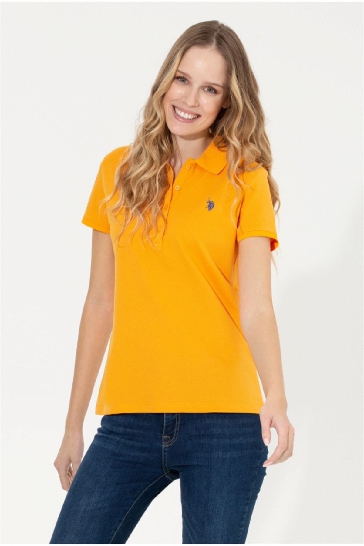 U.S. Polo Assn. Kadın Sarı Basic T-shirt