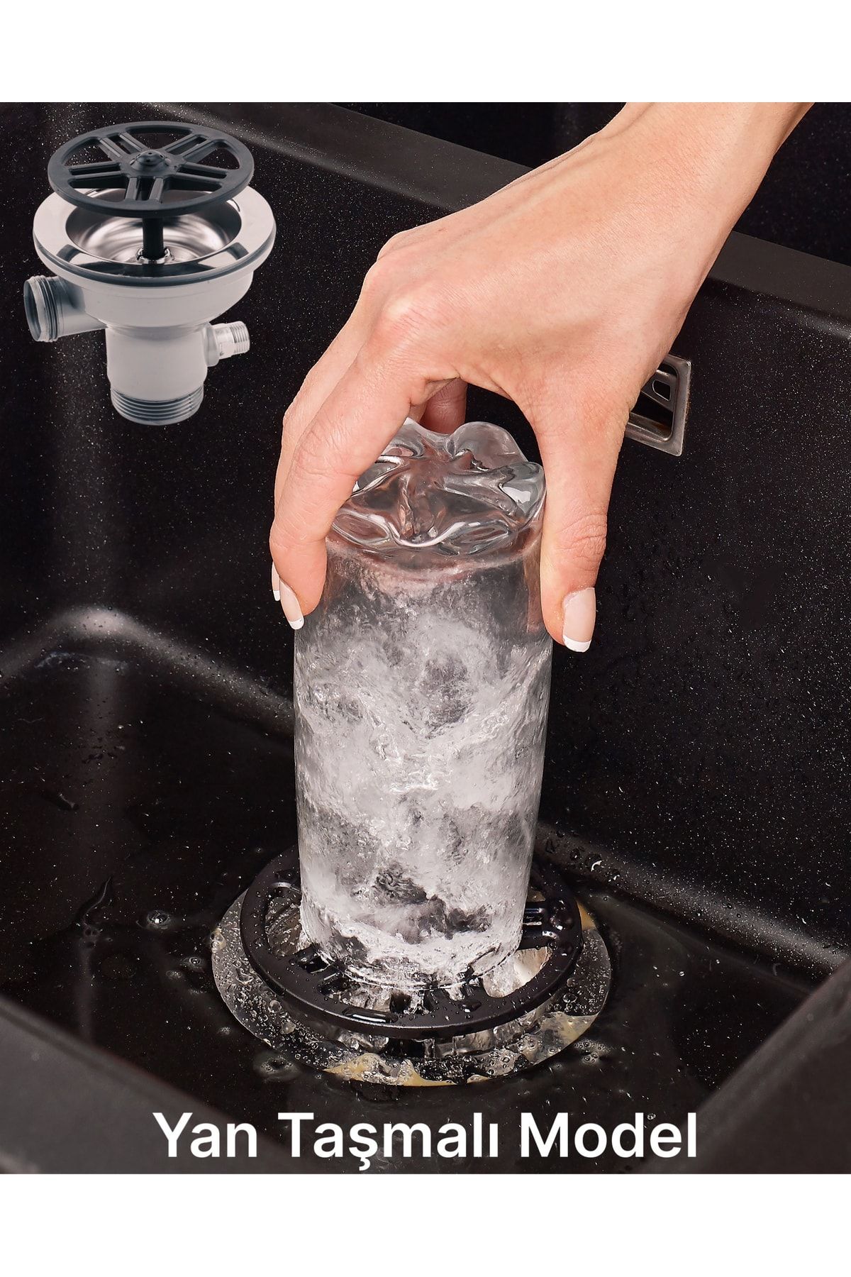 LVA Yüksek Basınçlı Evye Içi Bardak Biberon Blender Mikser Vb. Için Ön Yıkama Aparatı (YAN TAŞMALI)