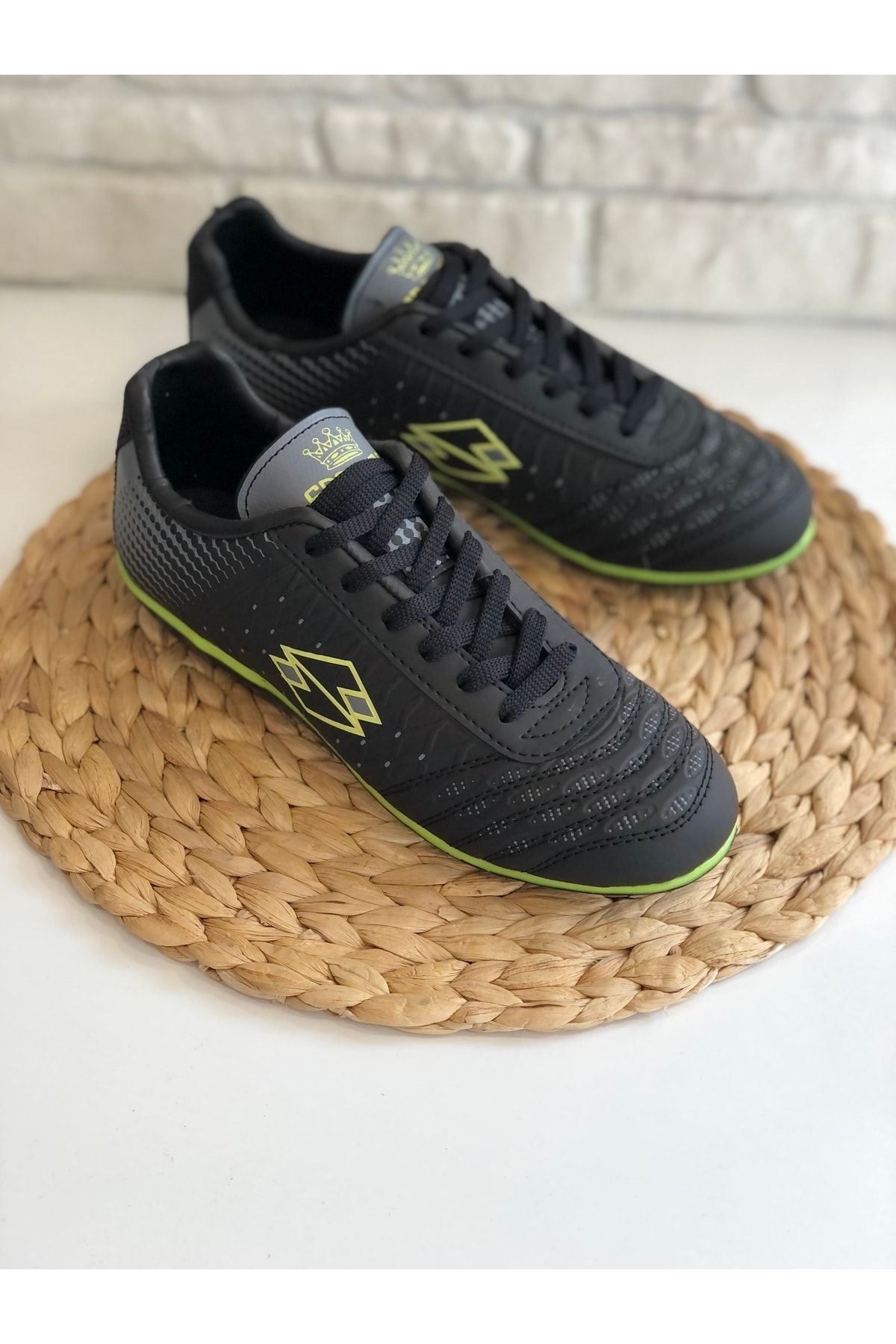 SPORTAÇ Yeni Sezon Halı Saha Futbol Ayakkabısı Siyah-Yeşil