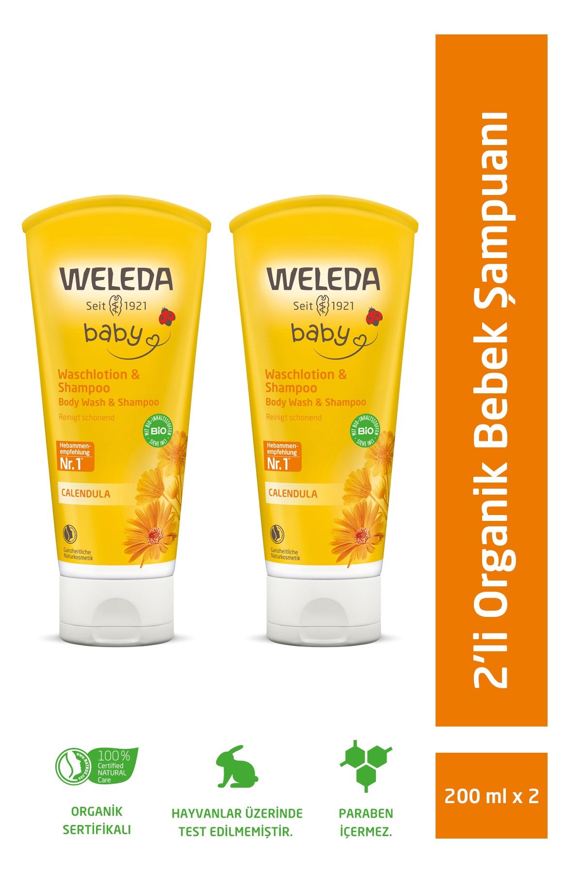 Weleda Baby Calendula Saç Ve Vücut Şampuanı 2 X 200ml