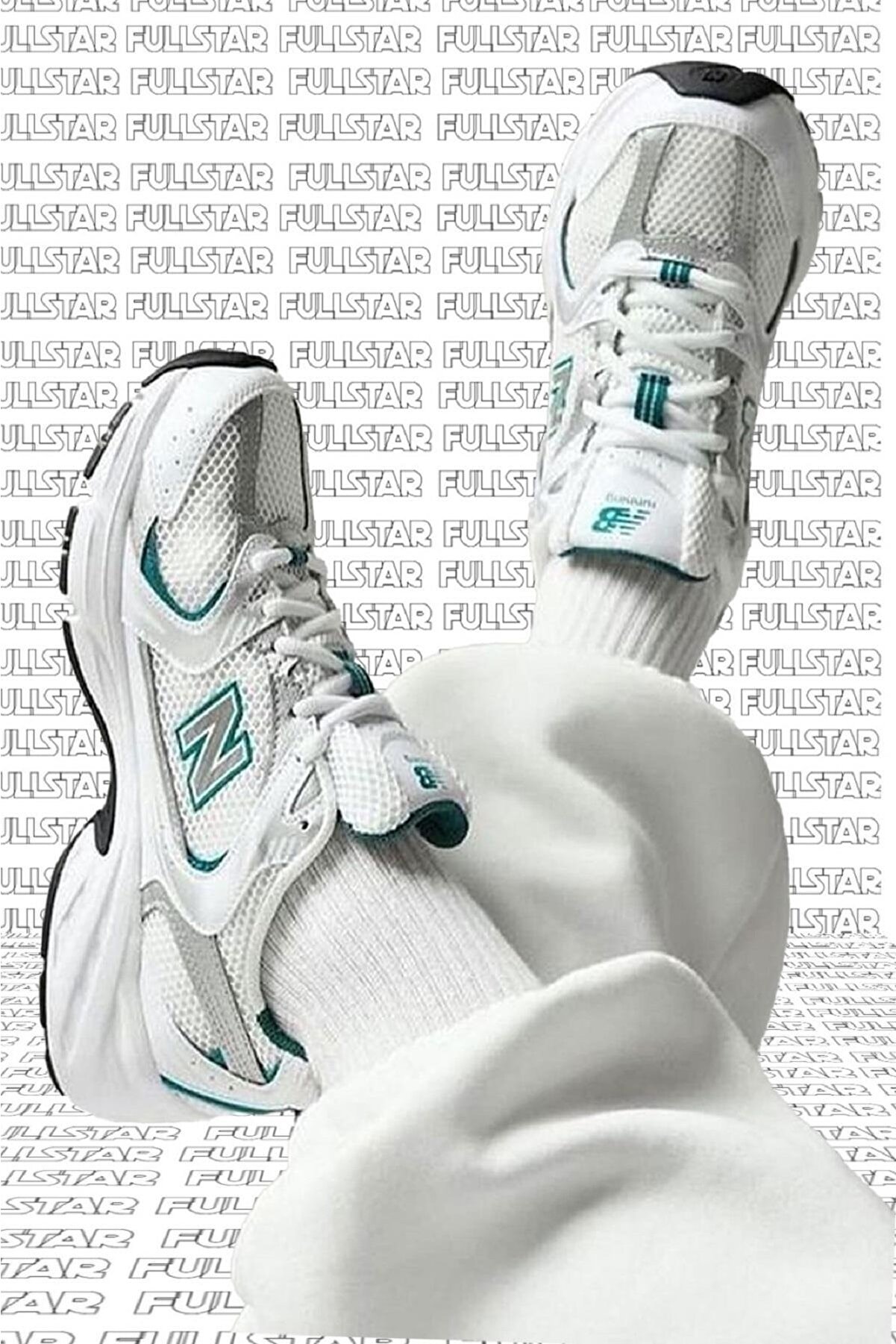 New Balance Nb Unisex Running Sneaker Shoes Beyaz Yeşil Gümüş Spor Ayakkabı