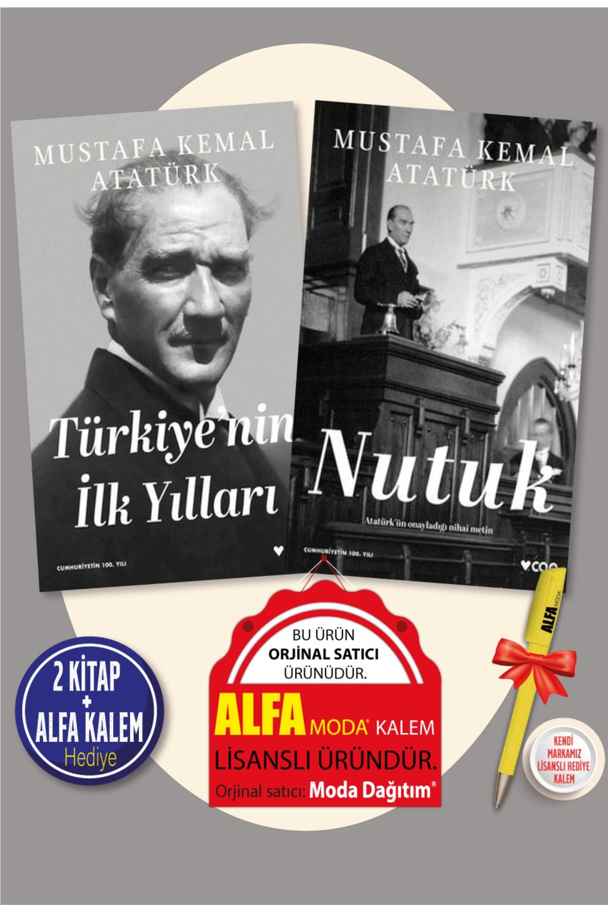 Can Yayınları Nutuk + Türkiye'nin Ilk Yılları (mustafa Kemal Atatürk) + Alfa Moda Lisanslı Kalem Hediye - Can Yayı